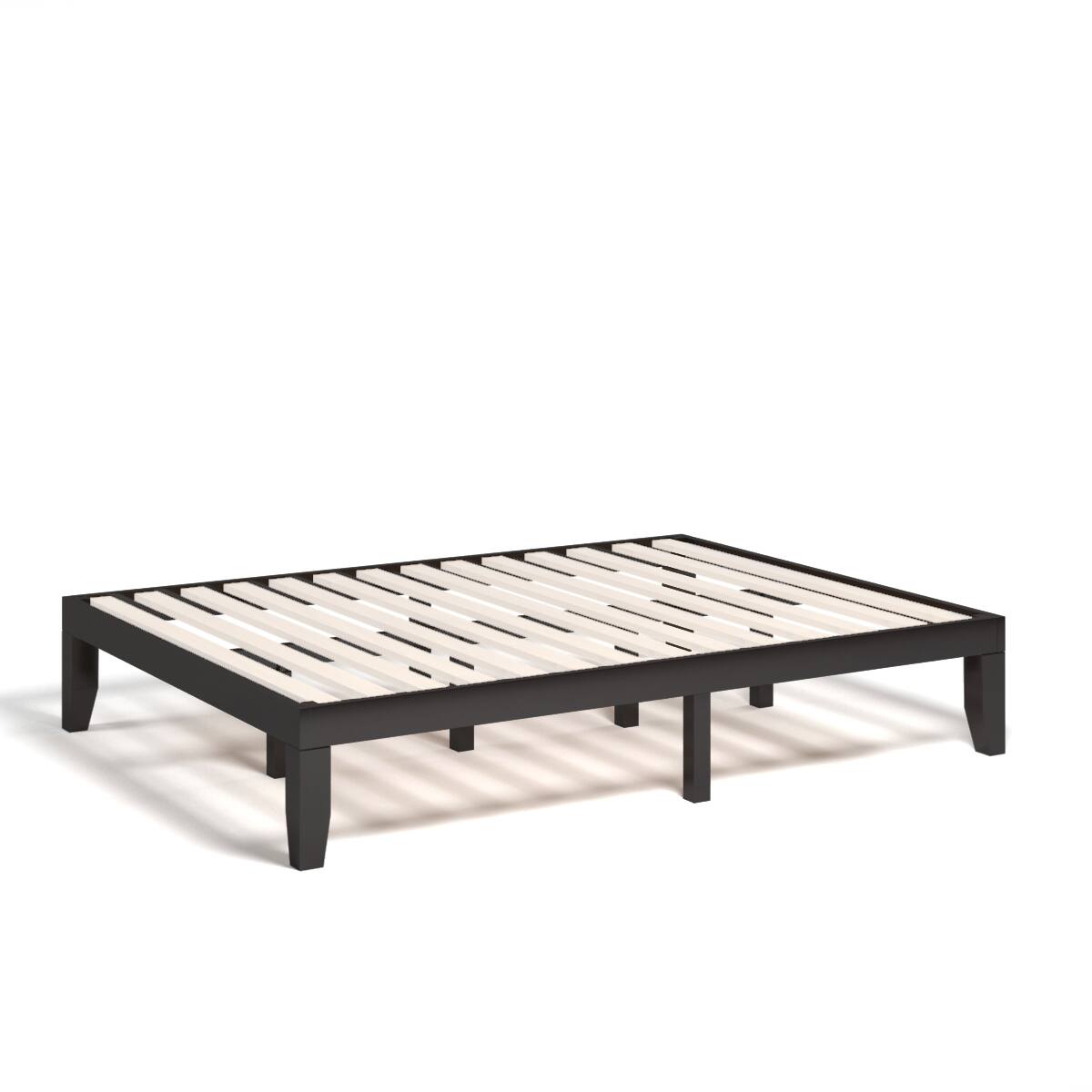 Gymax - 14'' Queen Size Wooden Platform Bed Frame w/ Strong Slat Support - Espresso