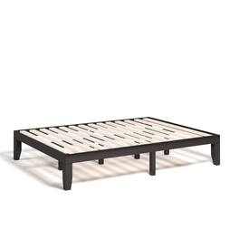 Gymax - 14'' Queen Size Wooden Platform Bed Frame w/ Strong Slat Support - Espresso