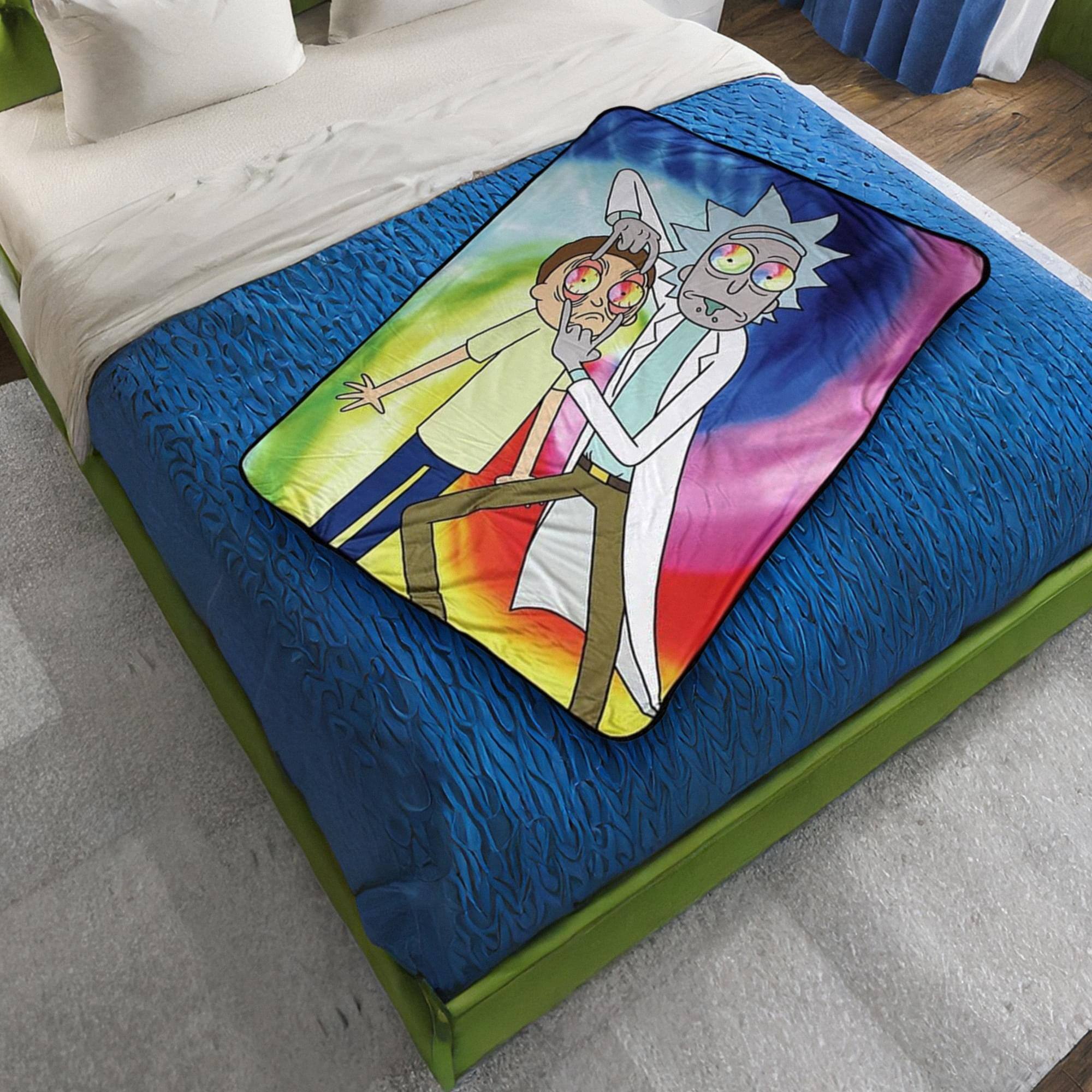 Alt View 2. Just Funky - Rick and Morty Spiritual Leader Rick 45 x 60 Inch Fleece Throw Blanket - Multi-Color.