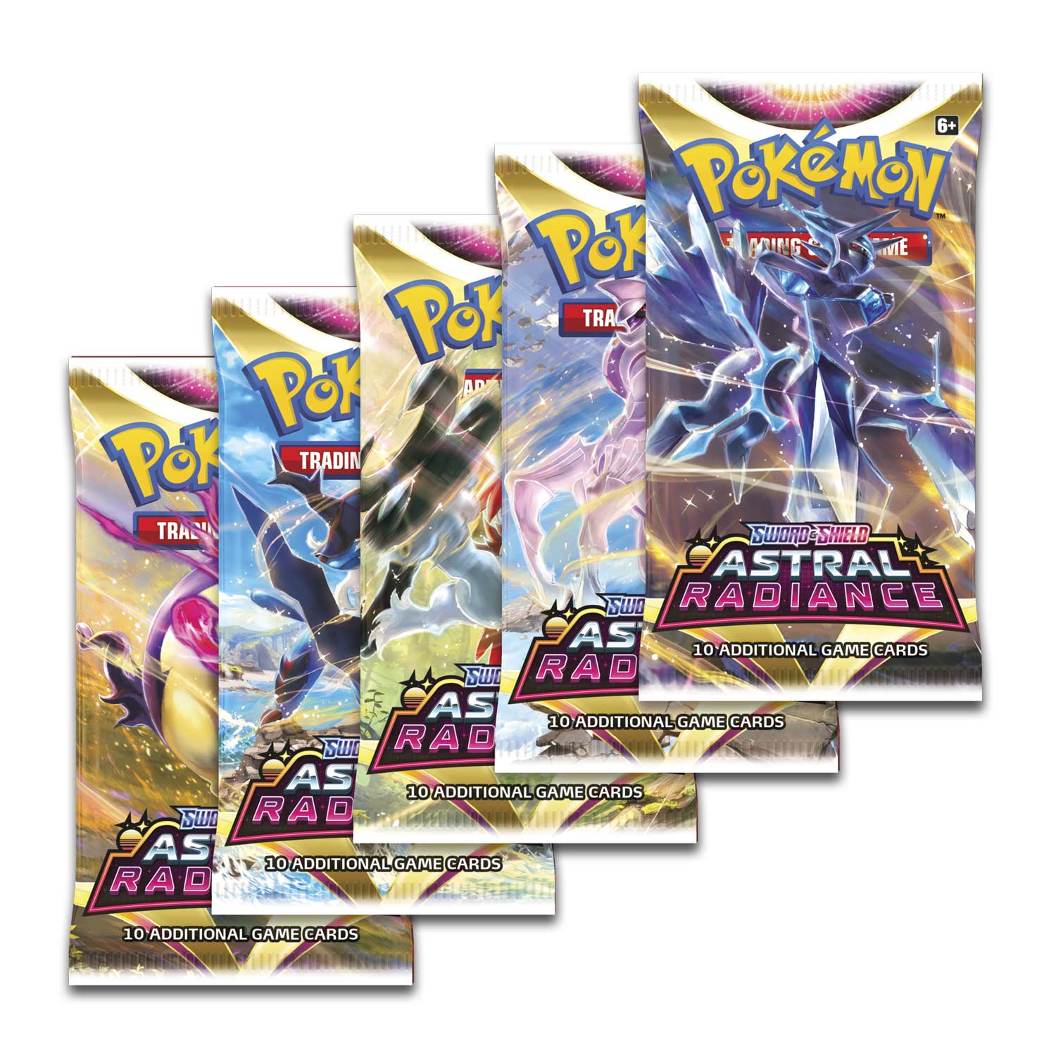 T20 6+ Pokémon Trading Card Game  
Pokémon Trading Card Game  
Sword & Shield Astral Radiance  
10 Additional Game Cards  
Sword & Shield Astral Radiance  
10 Additional Game Cards  
Sword & Shield Astral Radiance  
10 Additional Game Cards  
Sword & Shield Astral Radiance  
10 Additional Game Cards