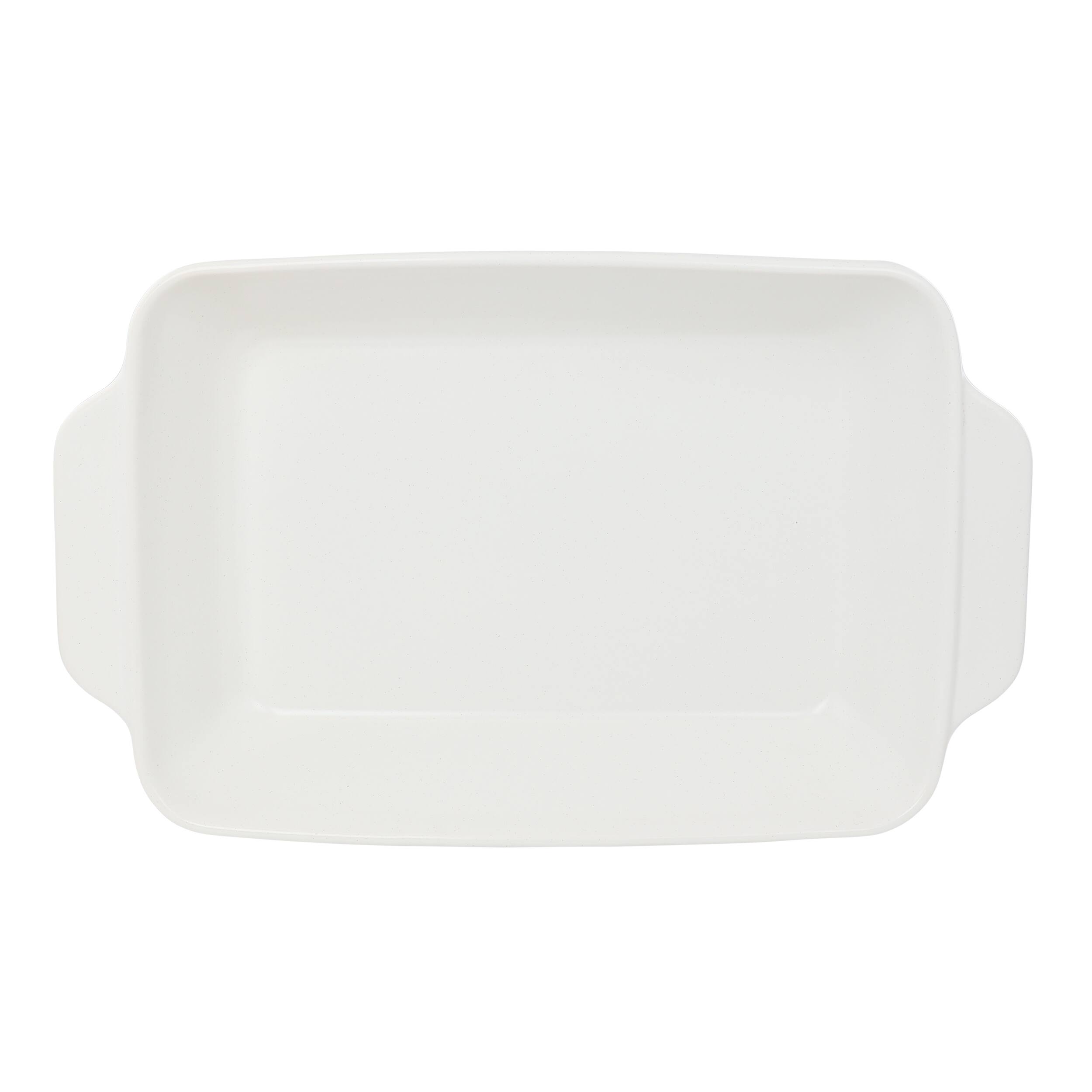 Alt View 2. Gibson - Gibson 4 Quart Rectangular Stoneware Baker in White Speckle - White Speckle.