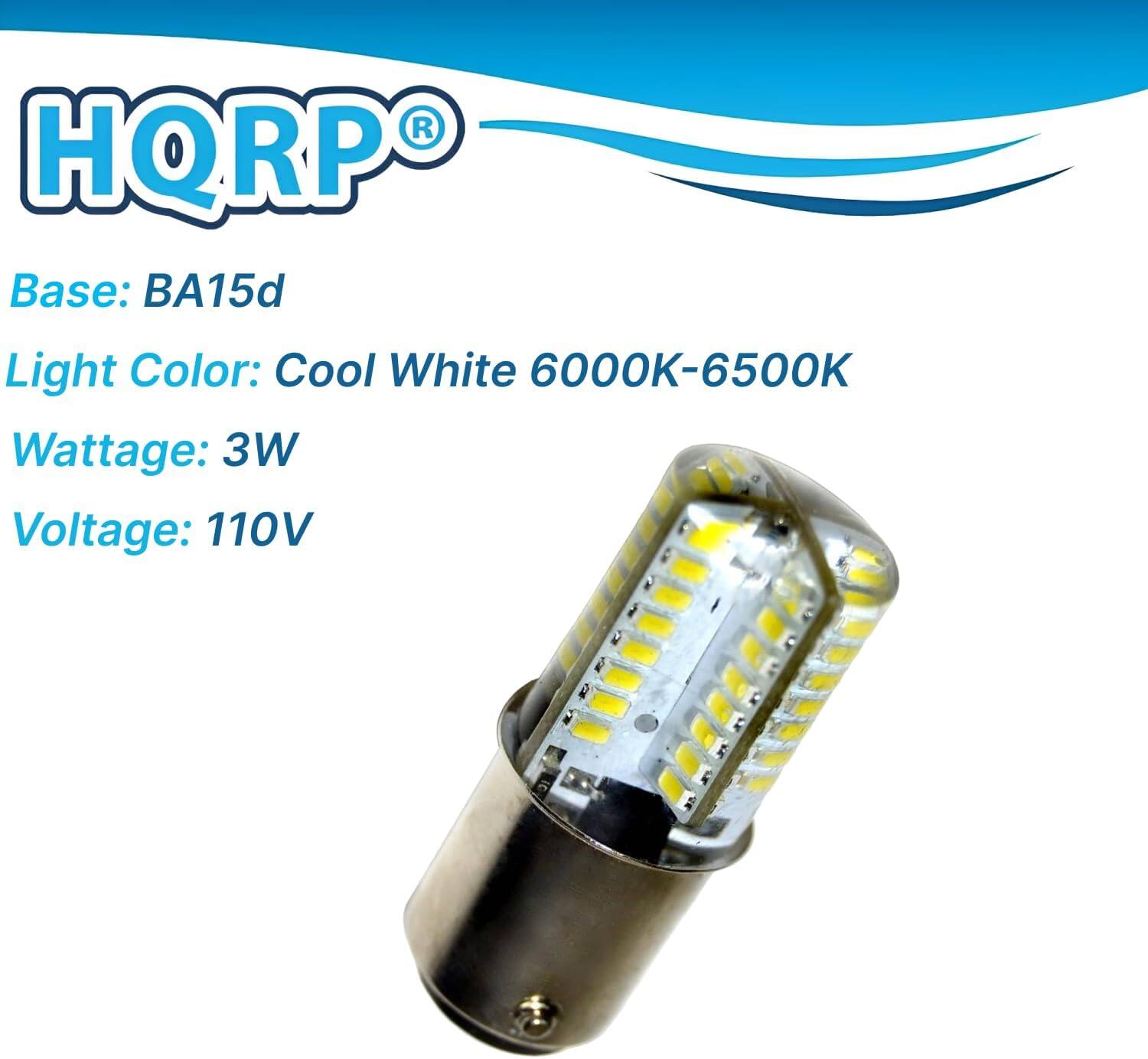 HQRP Base: BA15d  
Light Color: Cool White 6000K-6500K  
Wattage: 3W  
Voltage: 110V