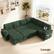 Alt View 1. Vipbear - 110" Modular Sectional Sofa with Pull Out Bed,Chenille Fabric 7 Seat Sectional Sleeper Sofa with Storage,for Living Room - Green.
