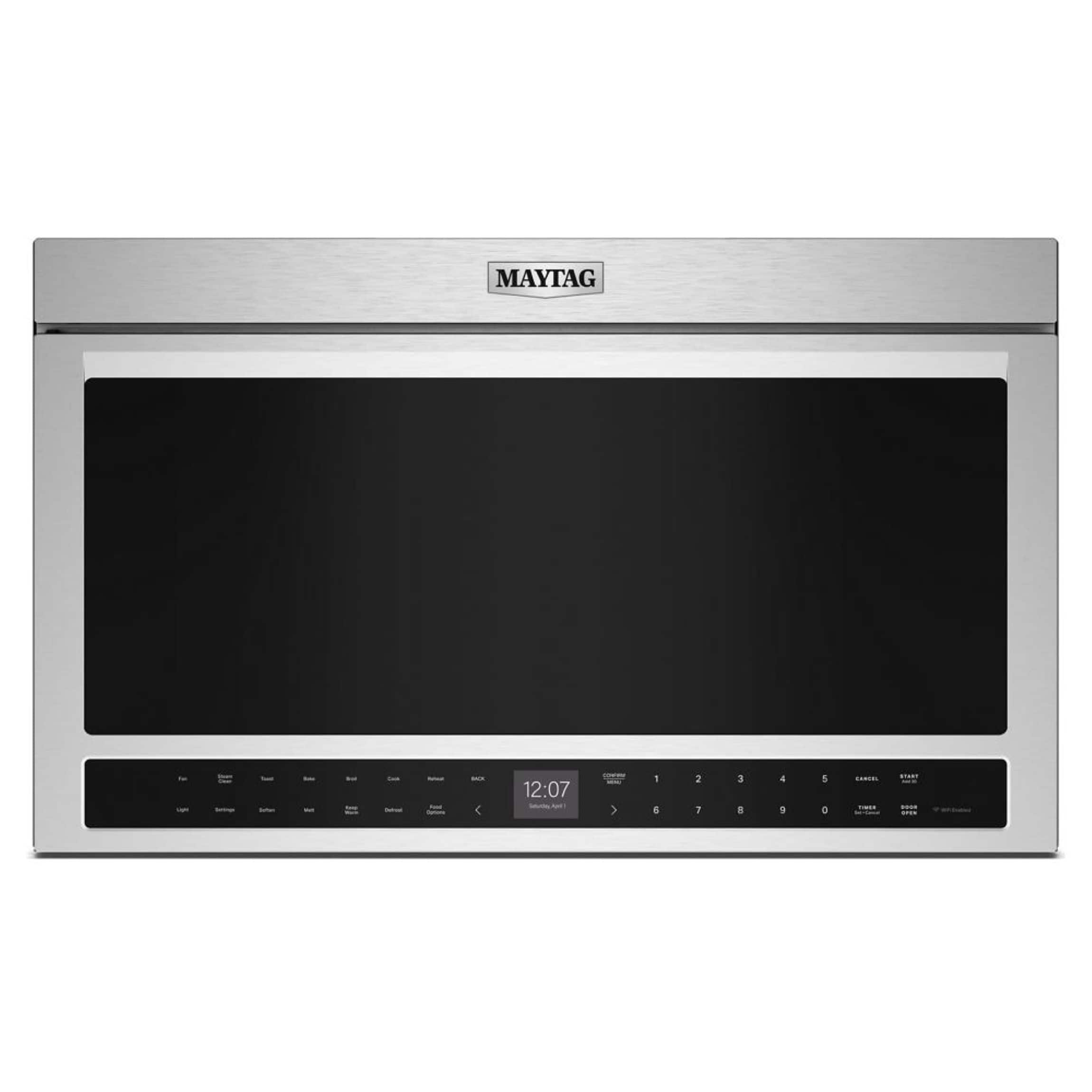 Maytag - 1.1 Cu. Ft. Flush Mount Over-the-Range Microwave with Sensor Cooking and Toaster Oven - Front_Zoom