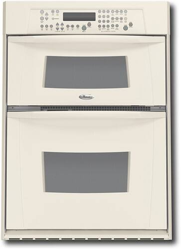 Front Standard. Whirlpool - 27" Single Wall Oven with Built-in Microwave - Biscuit-on-Biscuit.
