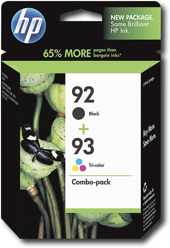 HP 92/93 Combo Pack with Vivera Ink Standard Capacity Black/Color (Cyan,  Magenta, Yellow) Ink Cartridges Black, Multicolor C9513FN#140 - Best Buy