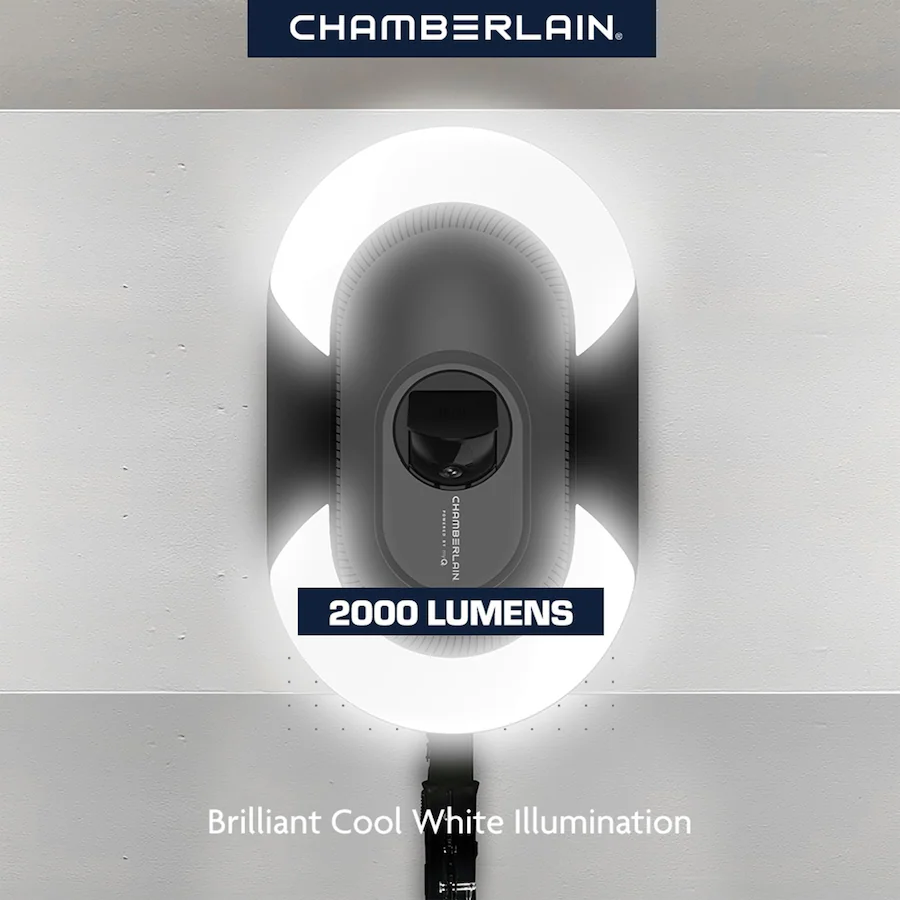 Integrated Led Module Chamberlain Chamberlain 1 1/4 HP LED Quiet Belt Drive Video Smart Garage Door ...