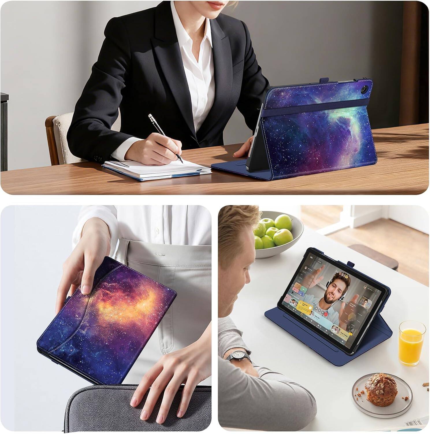 Alt View 2. Fintie - Multi-Angle Viewing Case for Samsung Galaxy Tab A11+ / Tab A9+ 11 Inch, With Front Card Pocket, Vegan Leather Exterior - Galaxy.