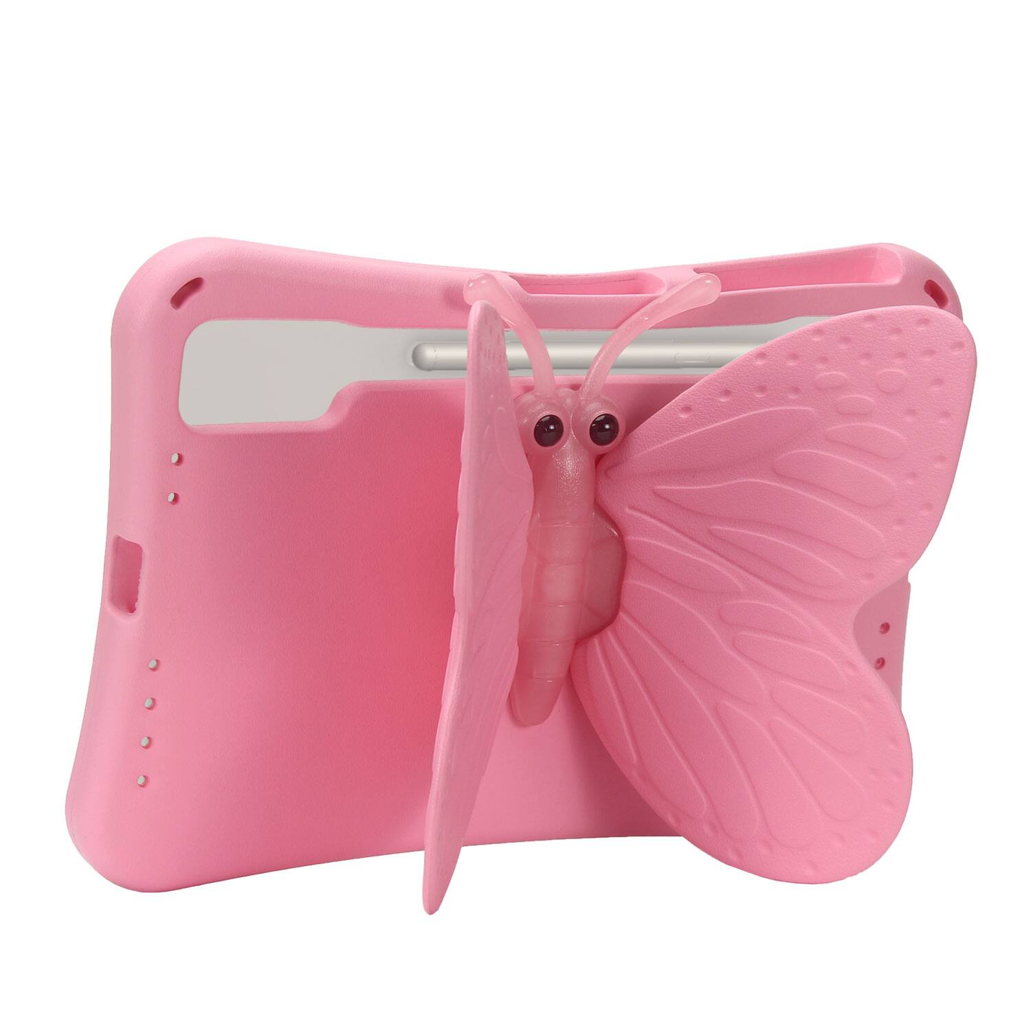Alt View 2. Dteck - Kids Butterfly Case for Samsung Galaxy Tab S9 FE+ 2023 & Tab S9+ & Tab S8+ & S7 FE,3D Cartoon EVA Shockproof Stand Cover - Pink.