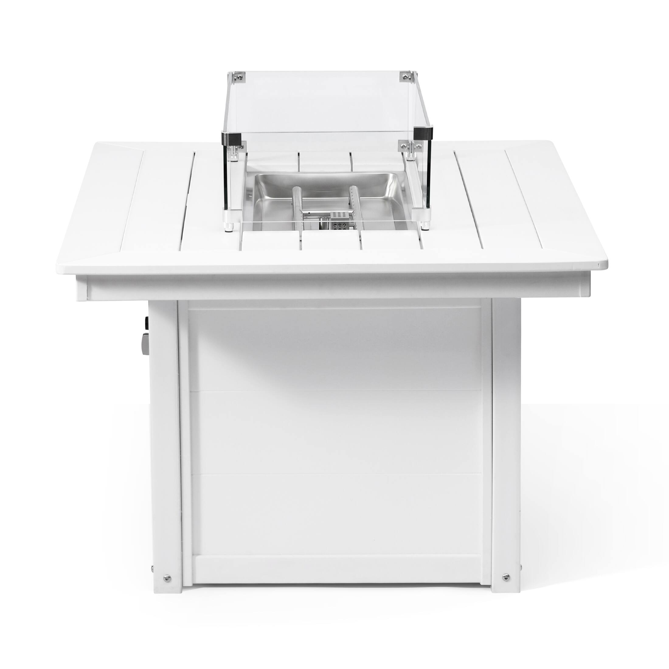 Alt View 1. WestinTrends - WestinTrends Helios 46" Modern Outdoor 55,000 BTU Patio Gas Propane Rectangle Deck Fire Pit Table - White.