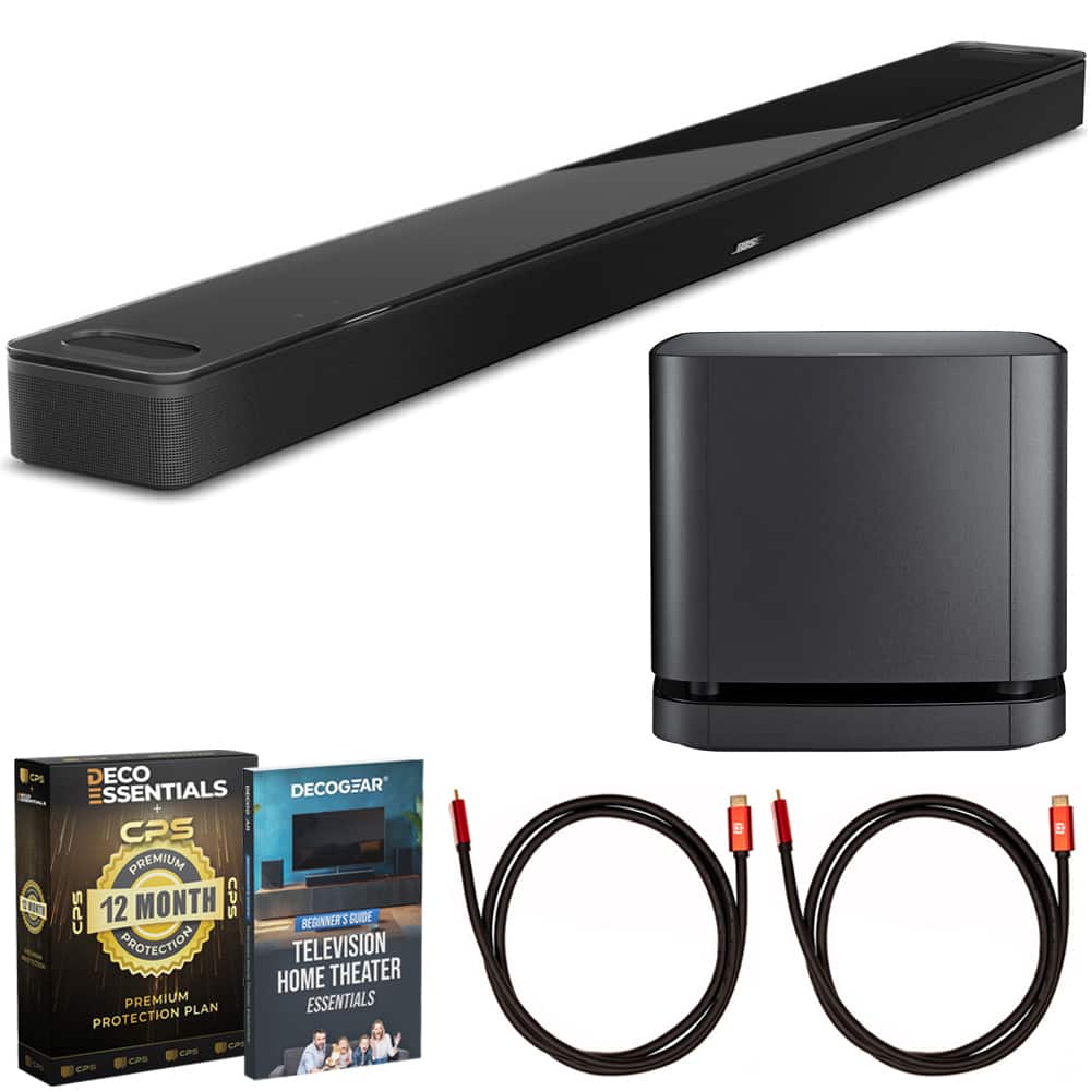 Smart Ultra Dolby Atmos Soundbar + Bose Bass Module 500 + 1-Year Extended Warranty Package - Black