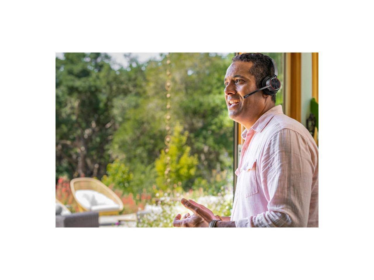 Alt View 1. Plantronics - Poly Voyager 4320 USB-A Headset - Stereo/Mono, Bluetooth, USB-A/C, 300 ft, 20 Hz-20 kHz, On-ear, Binaural.