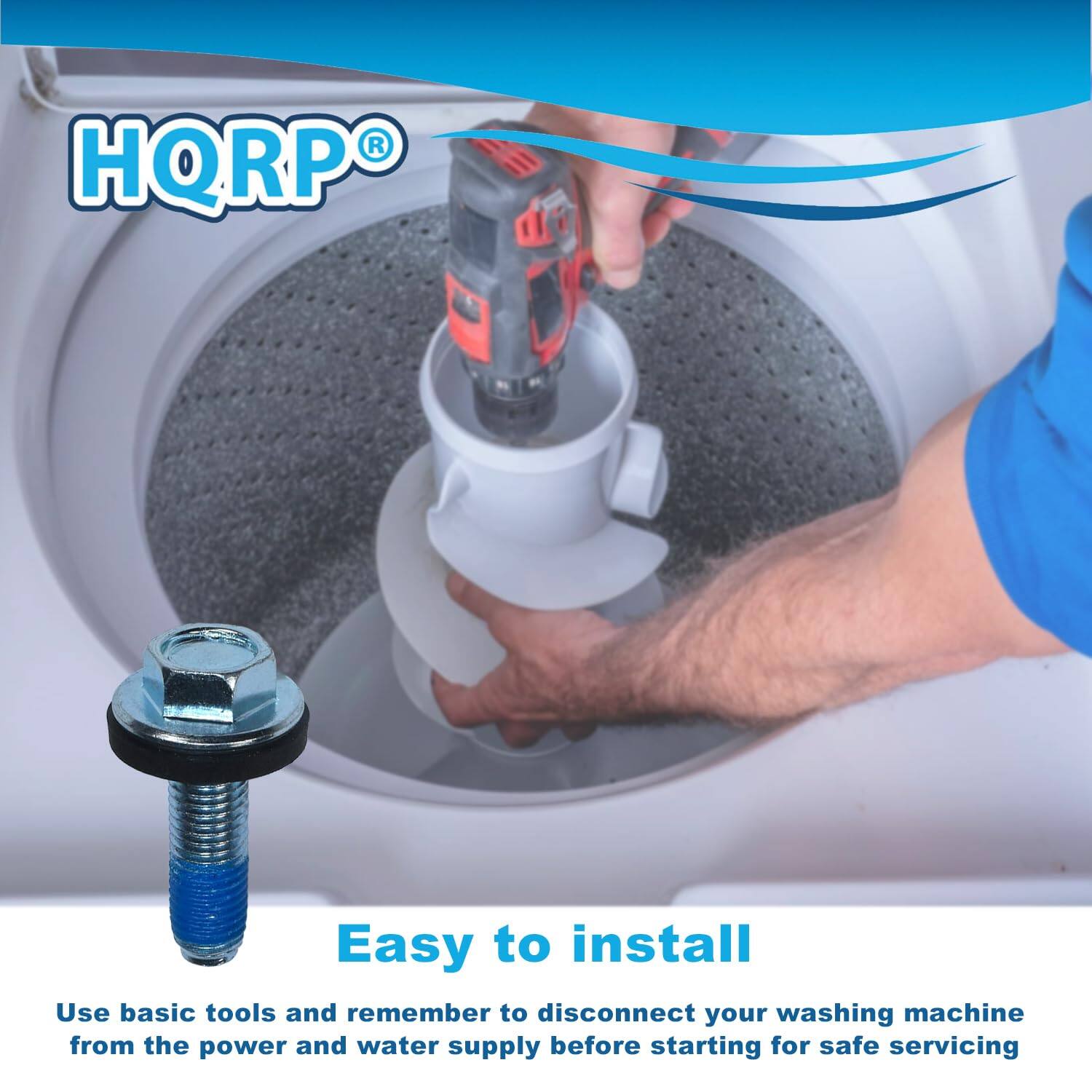 HQRP®

Easy to install

Use basic tools and remember to disconnect your washing machine from the power and water supply before starting for safe servicing