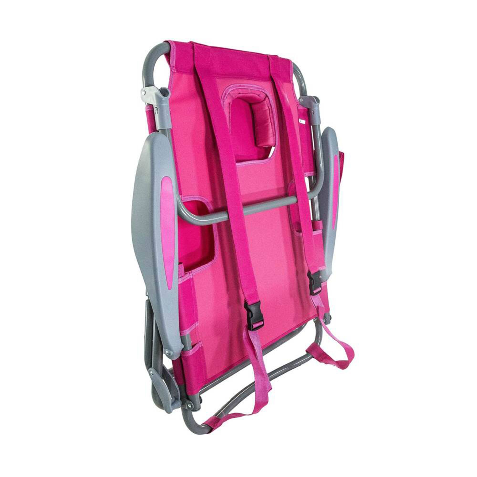 Alt View 6. Ostrich - Ostrich On Your Back Reclining Lawn Chair & Chaise Folding Beach Lounger, Pink - Pink.