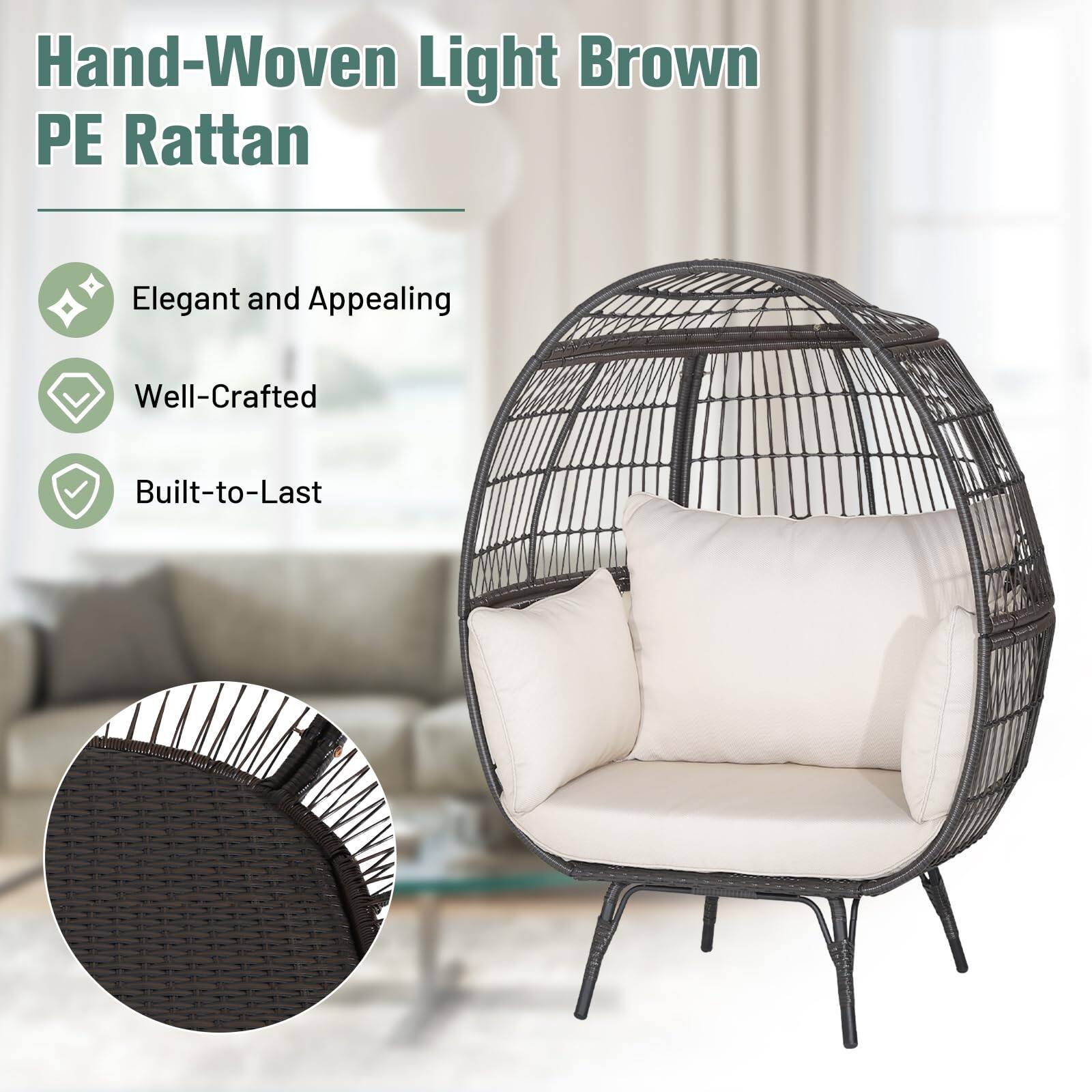 Hand-Woven Light Brown PE Rattan

- Elegant and Appealing
- Well-Crafted
- Built-to-Last