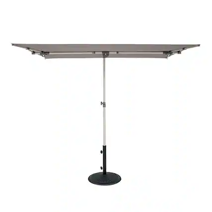 Front. Mondawe - 5' x 7' Rectangle Patio Umbrella with Protective Cover - Stone.
