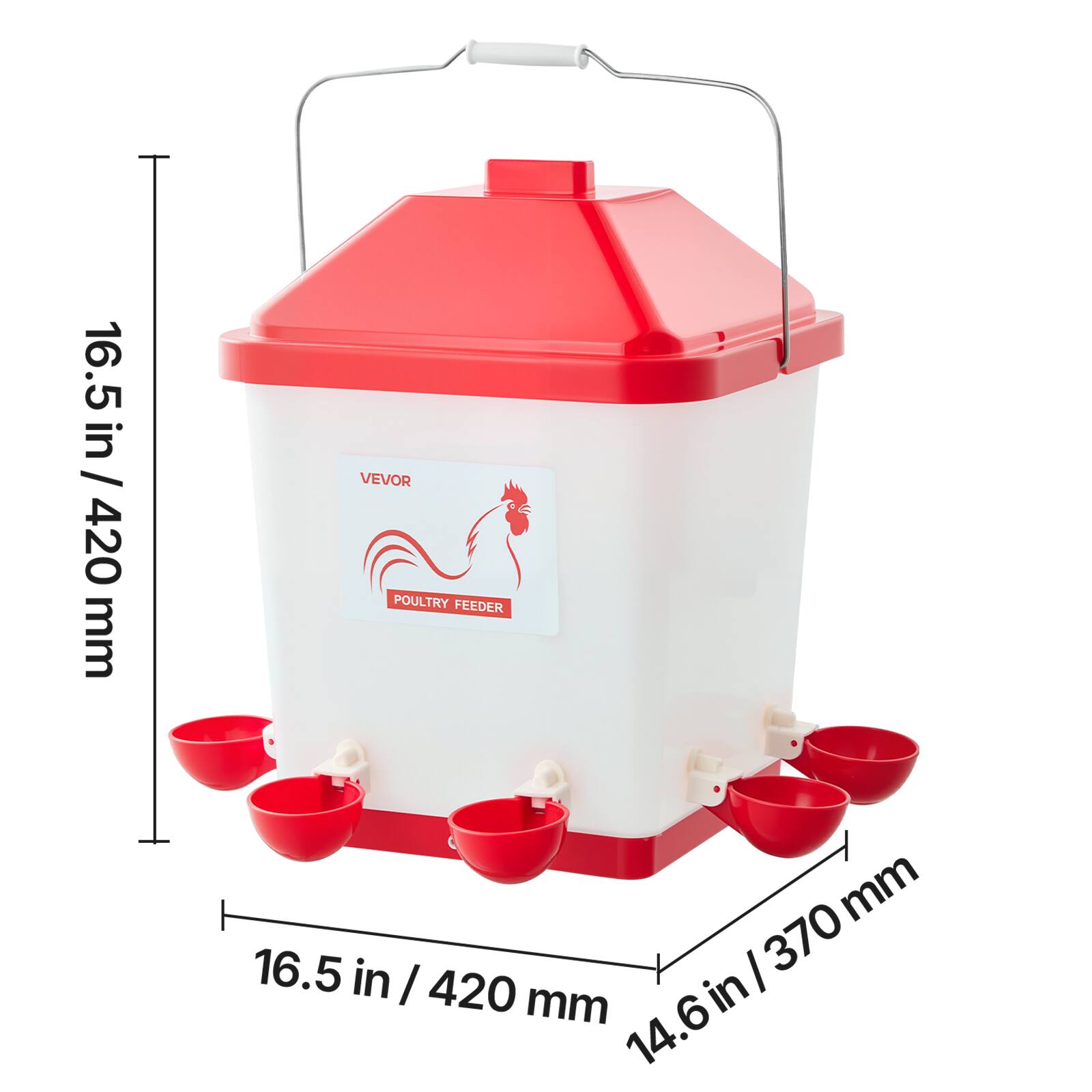 16.5 in / 420 mm  
14.6 in / 370 mm