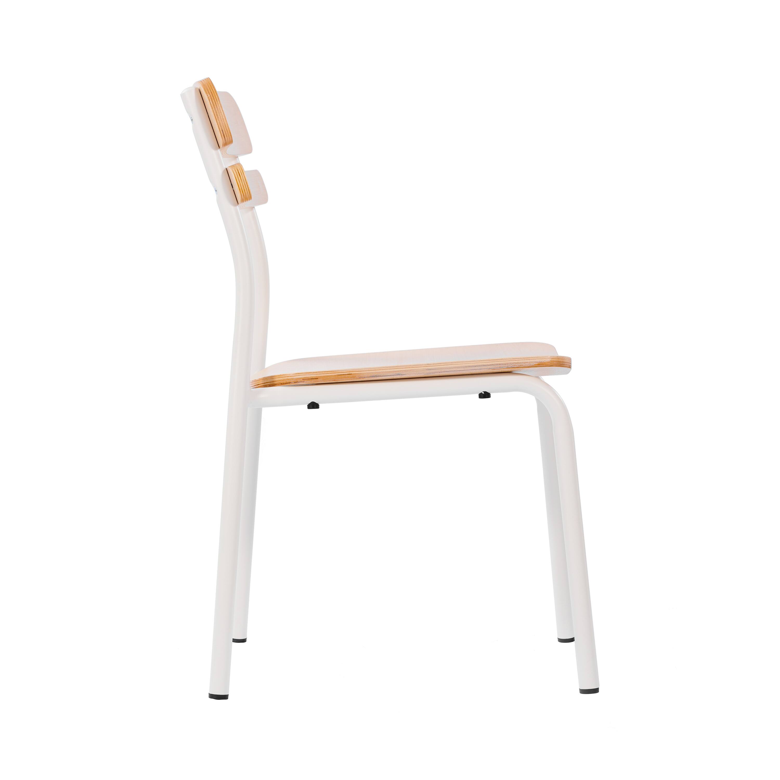 Alt View 8. Emma + Oliver - Blanchard Set of 2 Dining Chairs with Metal Frames and Solid Wood Seats and Backs with Antique Finishes - Antique White.