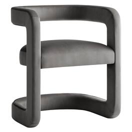 Winslow Barrel Performance Velvet Dining Chair by Modway - Gray