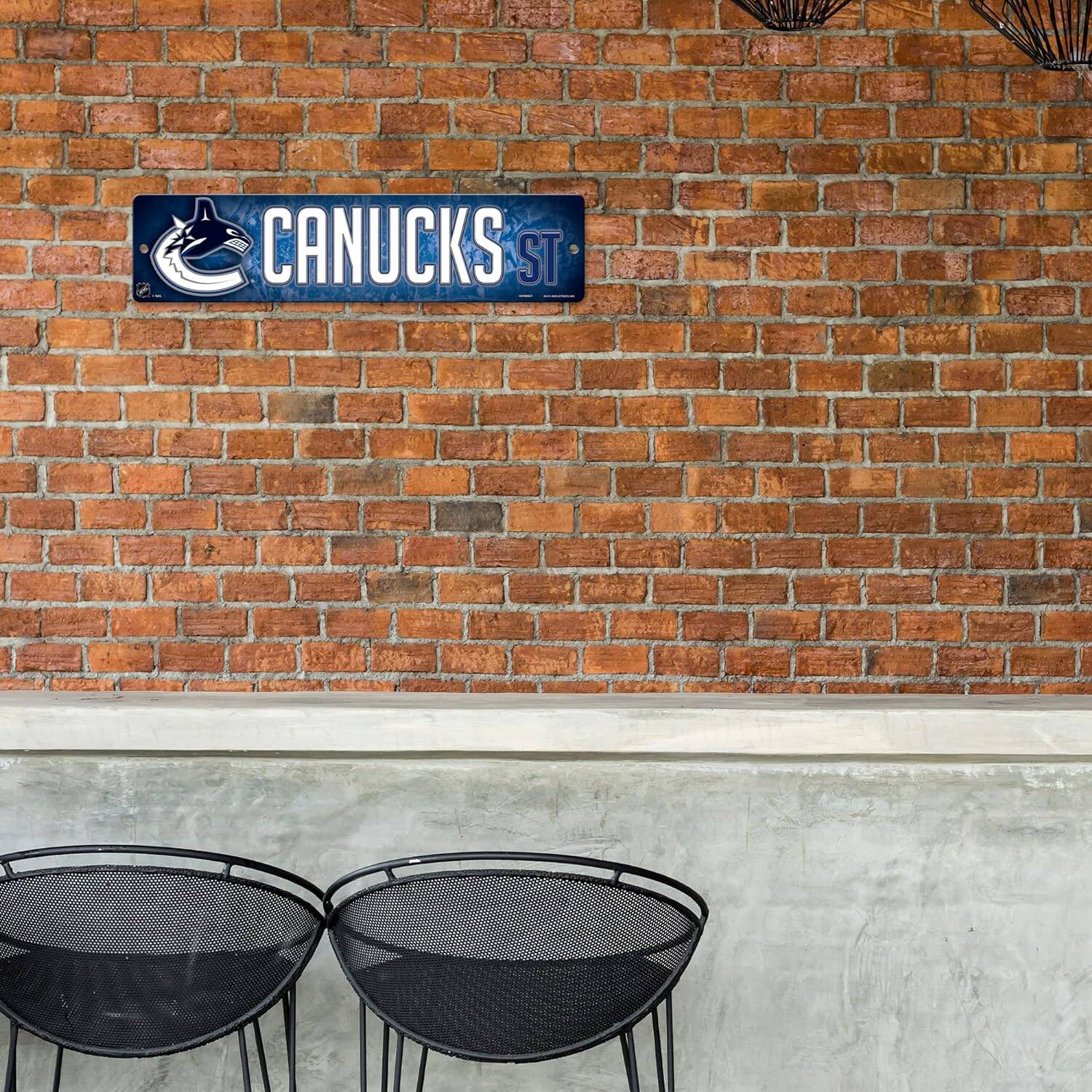 Alt View 1. Rico Industries - Vancouver Canucks NHL Hockey 16" Street Sign Fan Wall Decor - Multi.