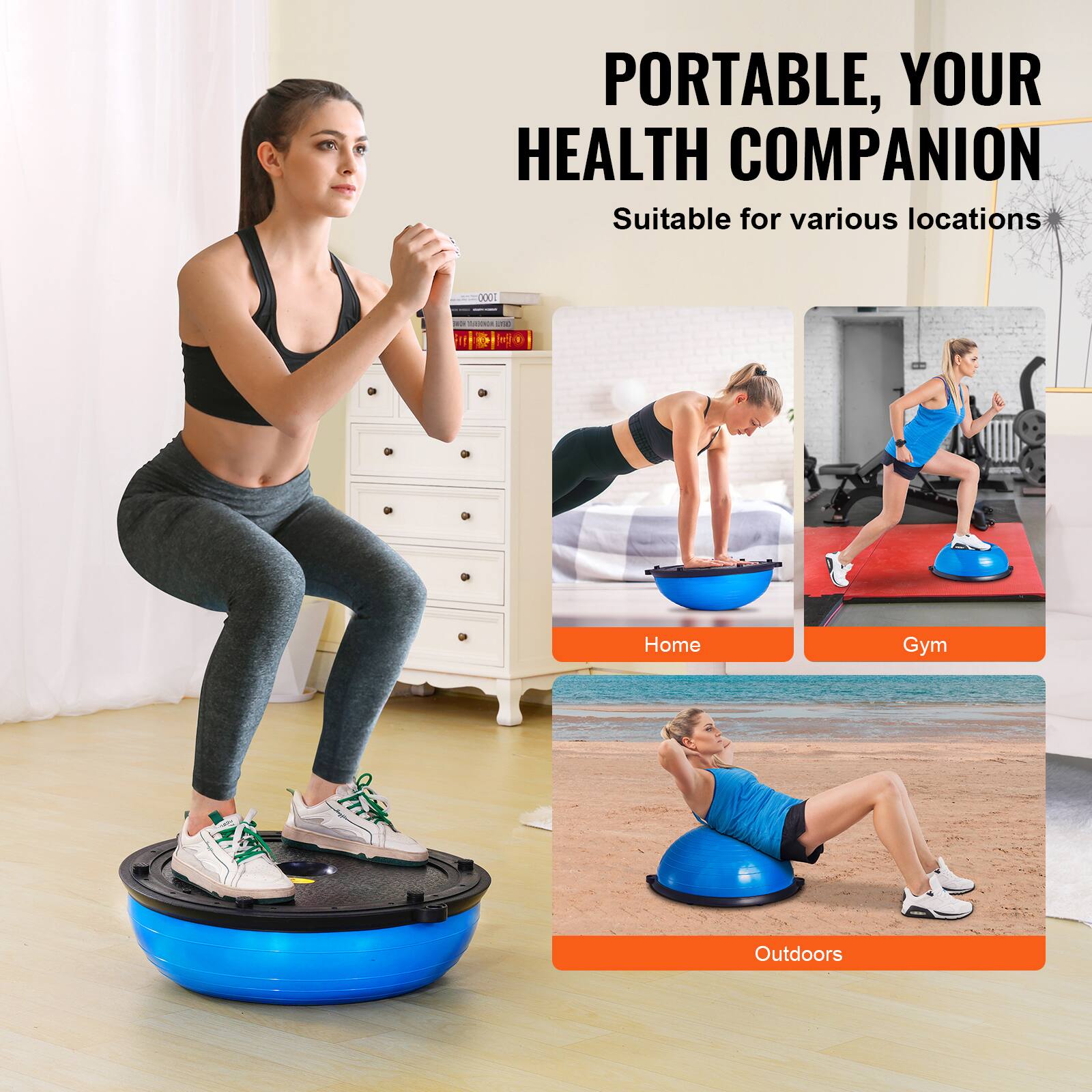 PORTABLE, YOUR HEALTH COMPANION Suitable for various locations

Home
Gym
Outdoors