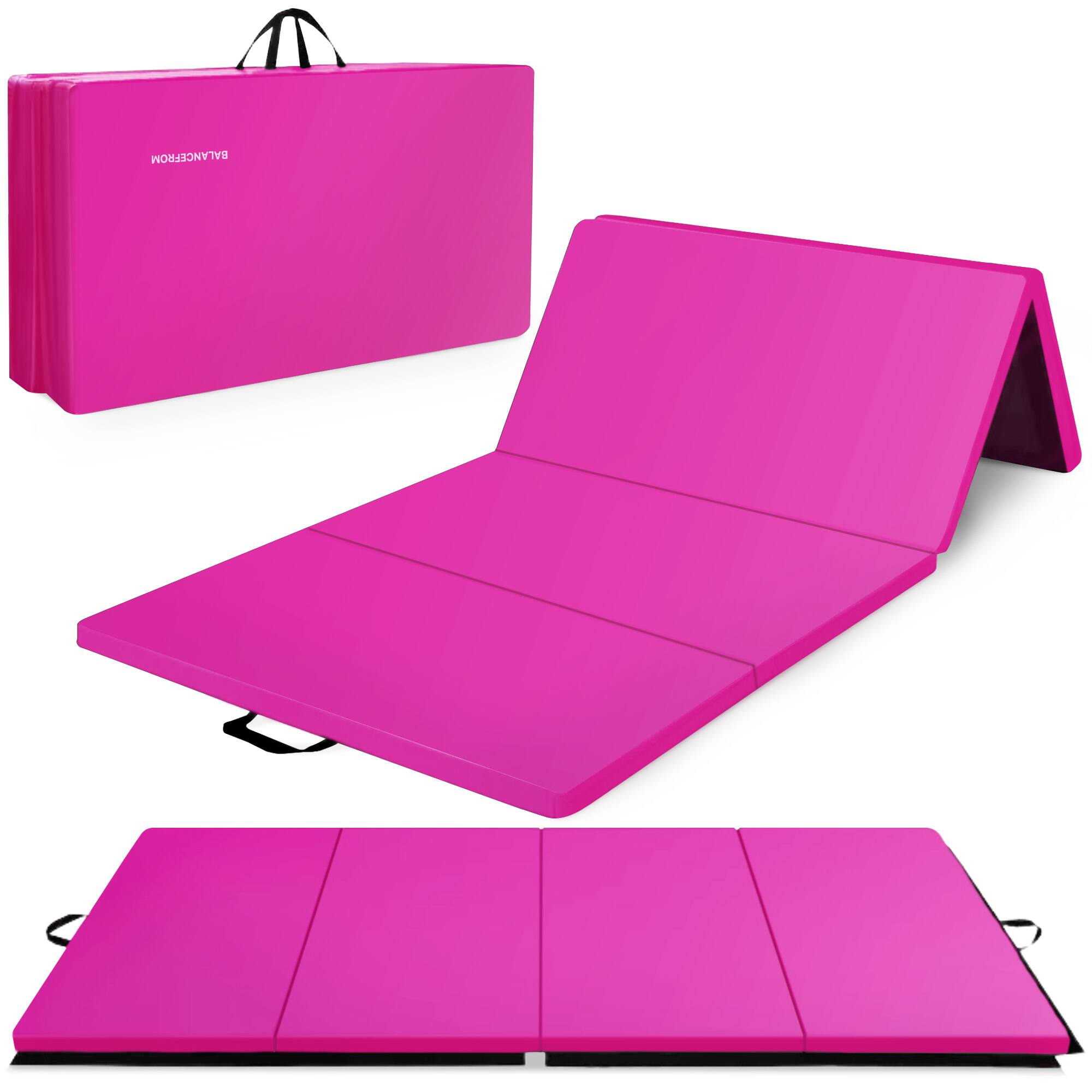 Front. BalanceFrom Fitness - BalanceFrom Fitness 120 x 48" All Purpose Folding Gymnastics Exercise Mat, Pink - Pink.