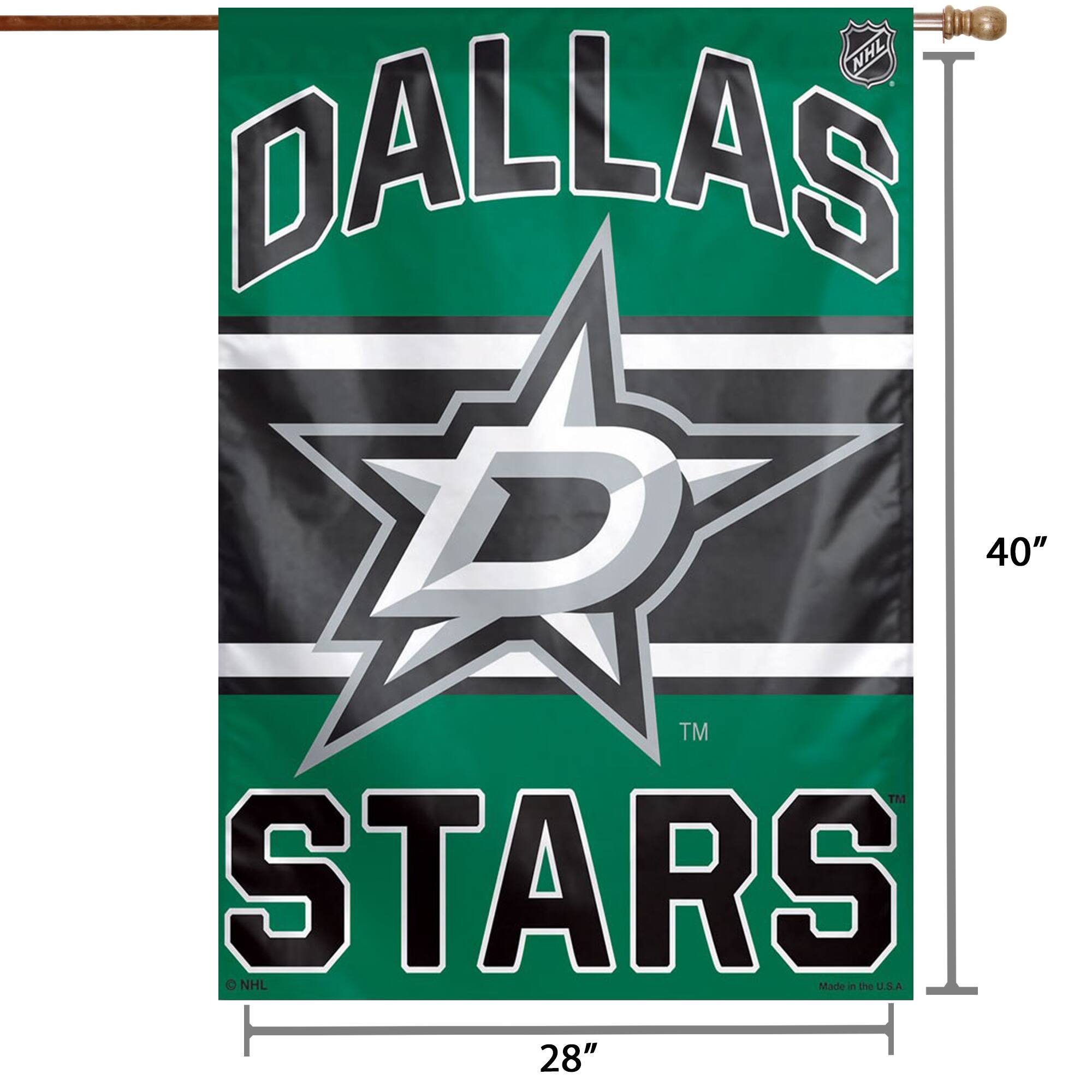 NHL DALLAS  
40"  
TM  
STARS  
28"  
Made in the U.S.A