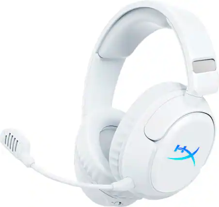 Front. HyperX - Cloud Flight 2 Wireless Gaming Headset for PC, PS5, PS4, Nintendo Switch, Mac, Mobile, and Bluetooth - White.