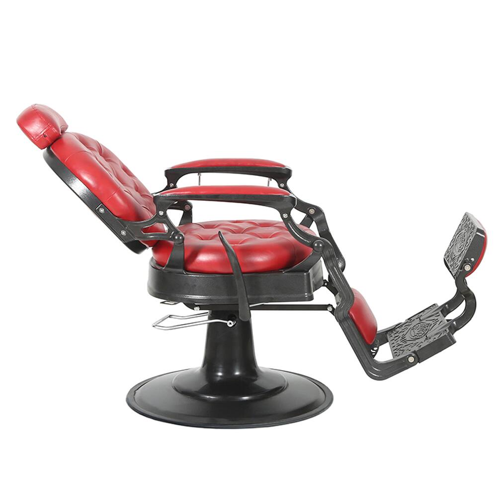 Alt View 9. Winado - Vintage Heavy Duty Recline Barber Chair Salon Beauty All Purpose Equipment with Towel Rack, Removable Headrest, Footrest - Red.