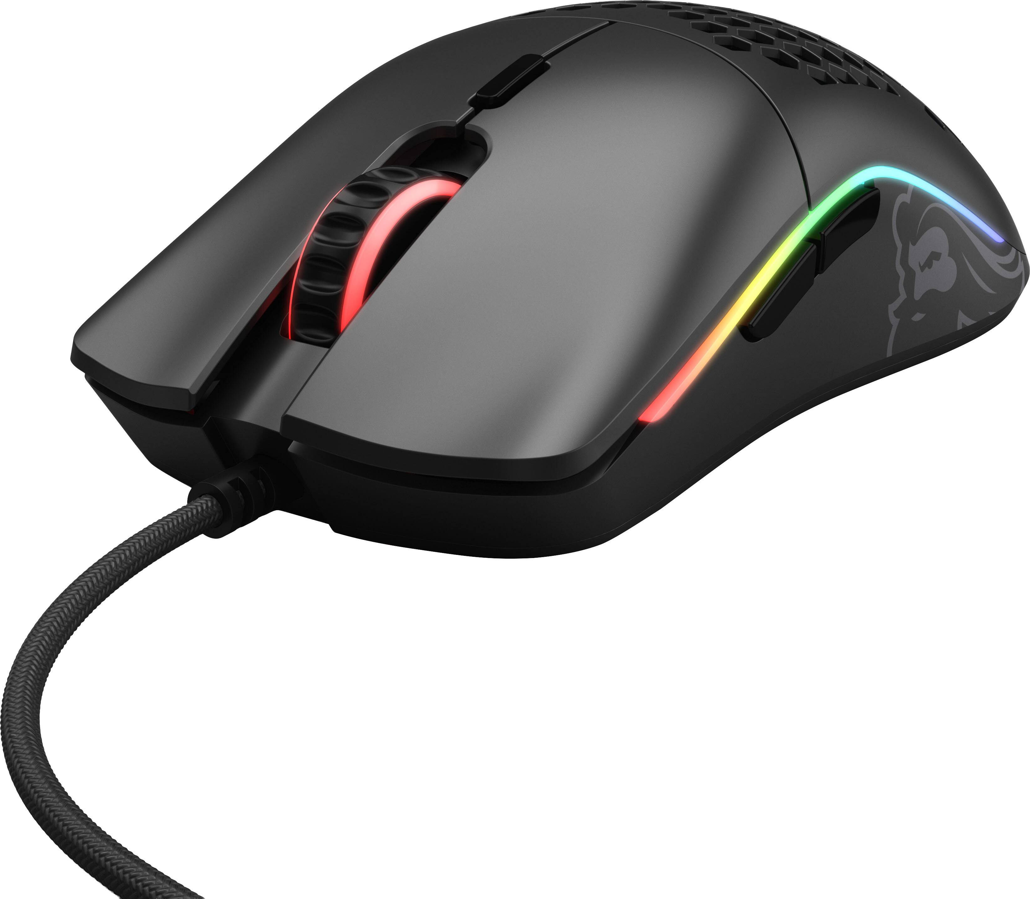 Left. Glorious - Model O Lightweight Wired Optical Gaming Mouse with Customizable RGB - Black.