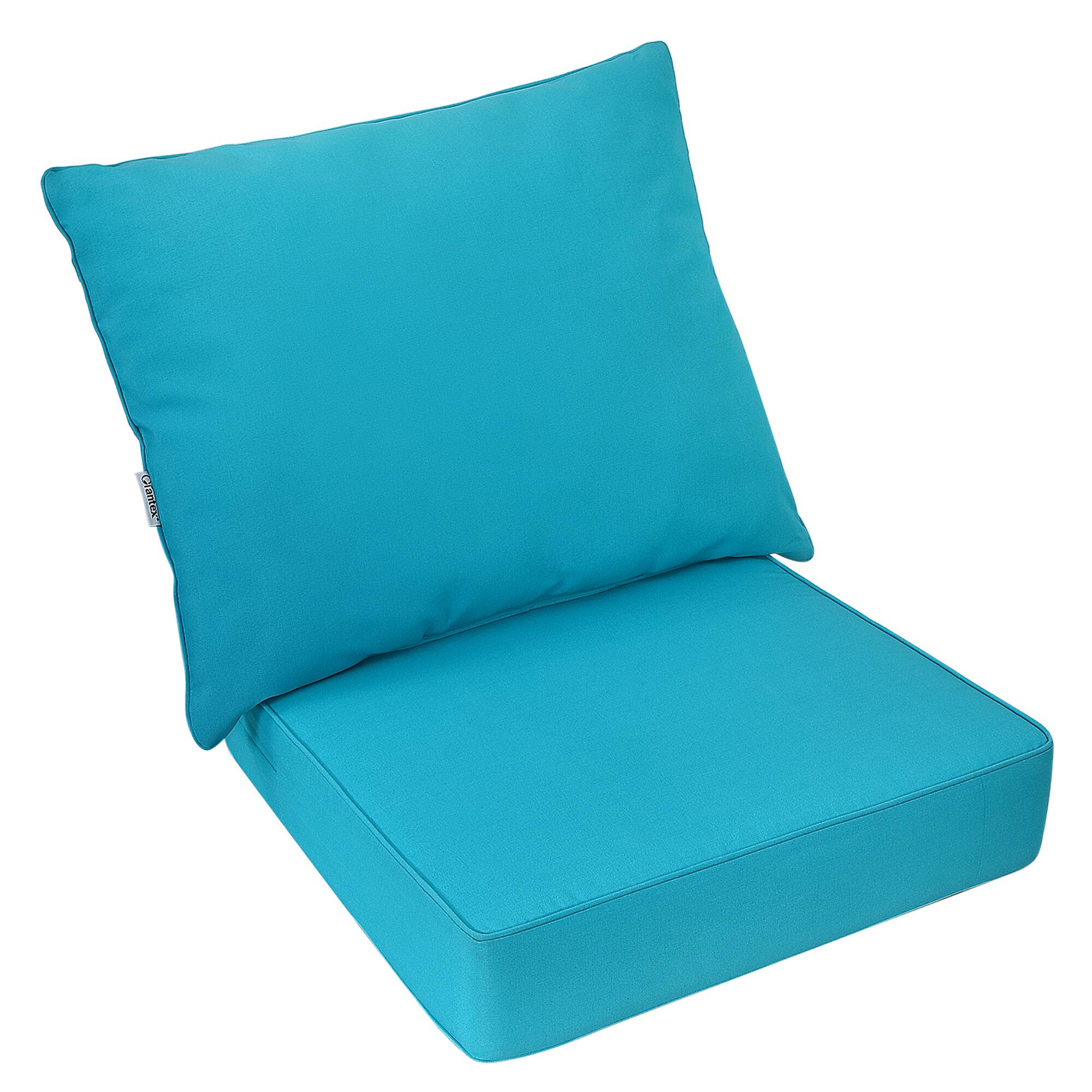 Alt View 9. Gymax - Gymax 2PCS Deep Seat Chair Cushion Pads Set Indoor Outdoor W/ Rope Belts Turquoise - Turquoise.