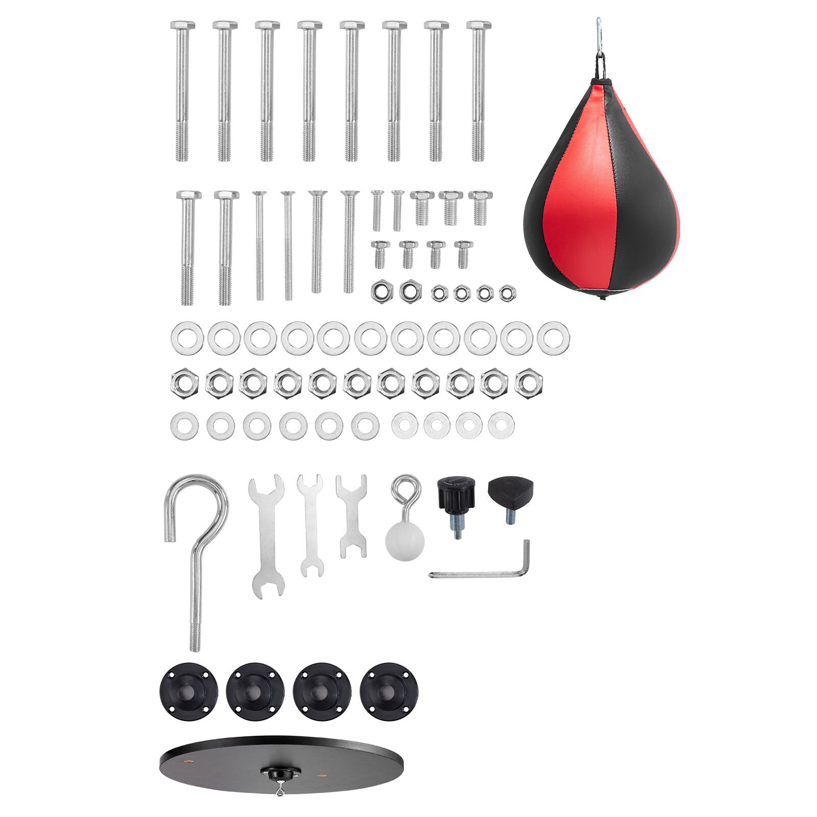 Alt View 5. VEVOR - 2 in 1 Punching Bag Stand, Steel Heavy Duty Workout Equipment, Adjustable Height Boxing Punching Bag - Black.