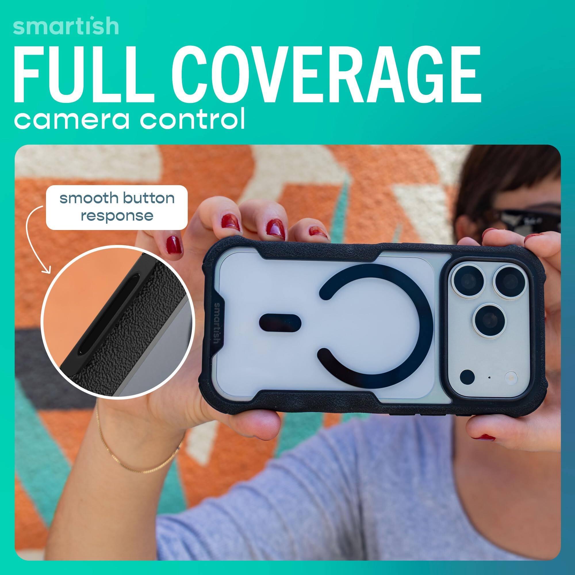 smartish FULL COVERAGE camera control  
smooth button response