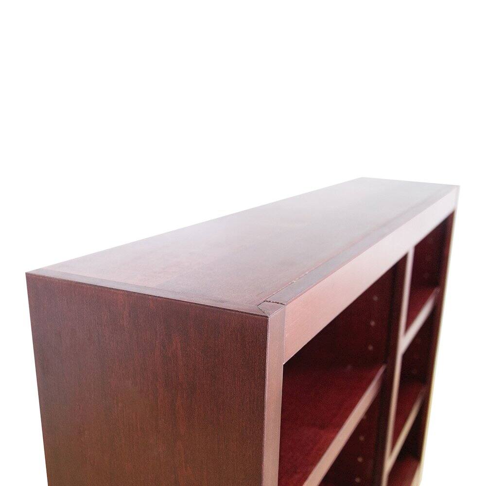 Left. Concepts in Wood - Double Wide Bookcase 6 Shelves Cherry Finish - Red.