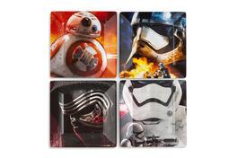 Star Wars - Melamine Plate Set - 4 Pieces - Stormtrooper, Kylo Ren, and BB8 - Multi-Color