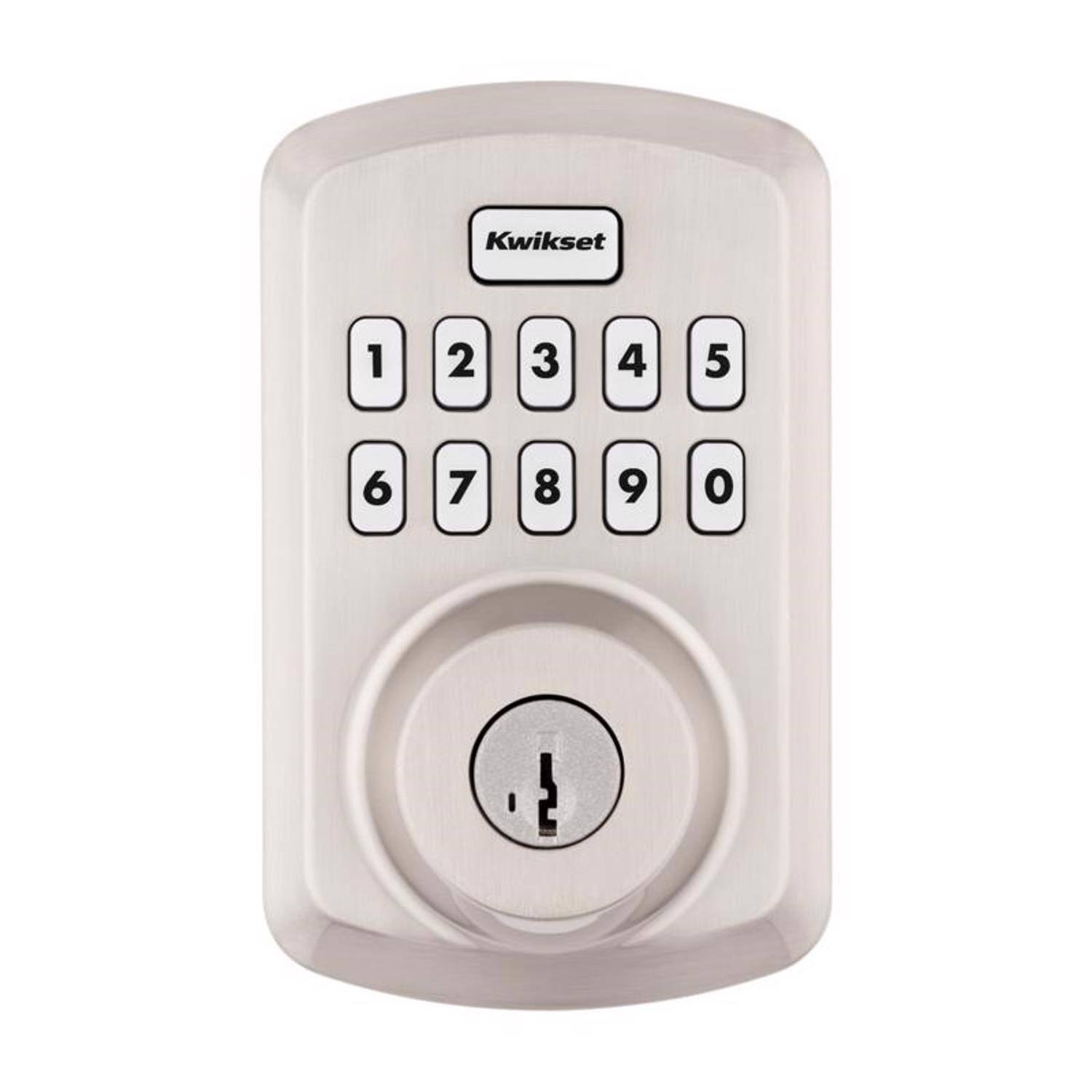 Left. Kwikset - Kwikset SmartCode Satin Nickel Zinc Electronic Deadbolt.