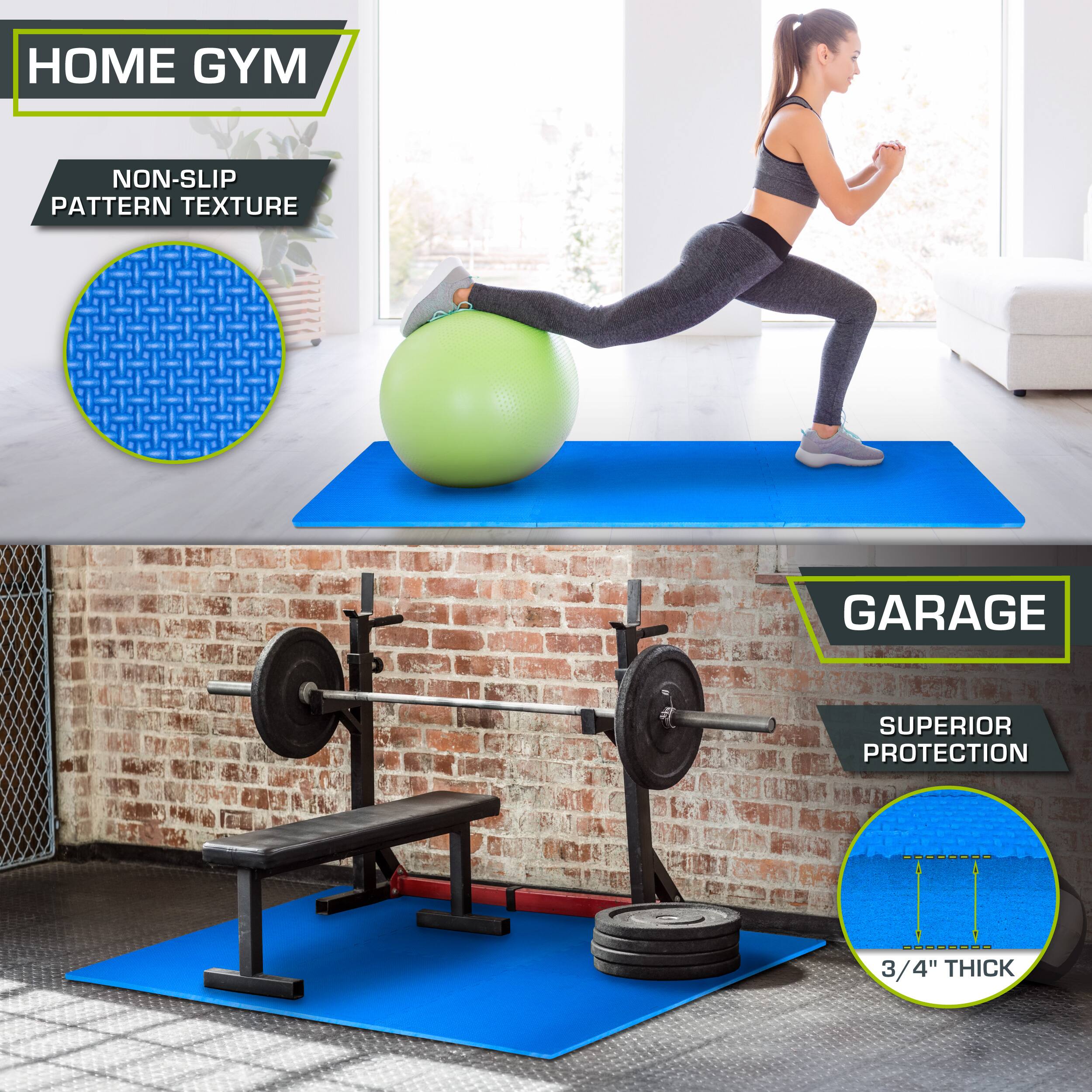 HOME GYM NON-SLIP PATTERN TEXTURE GARAGE SUPERIOR PROTECTION 3/4" THICK