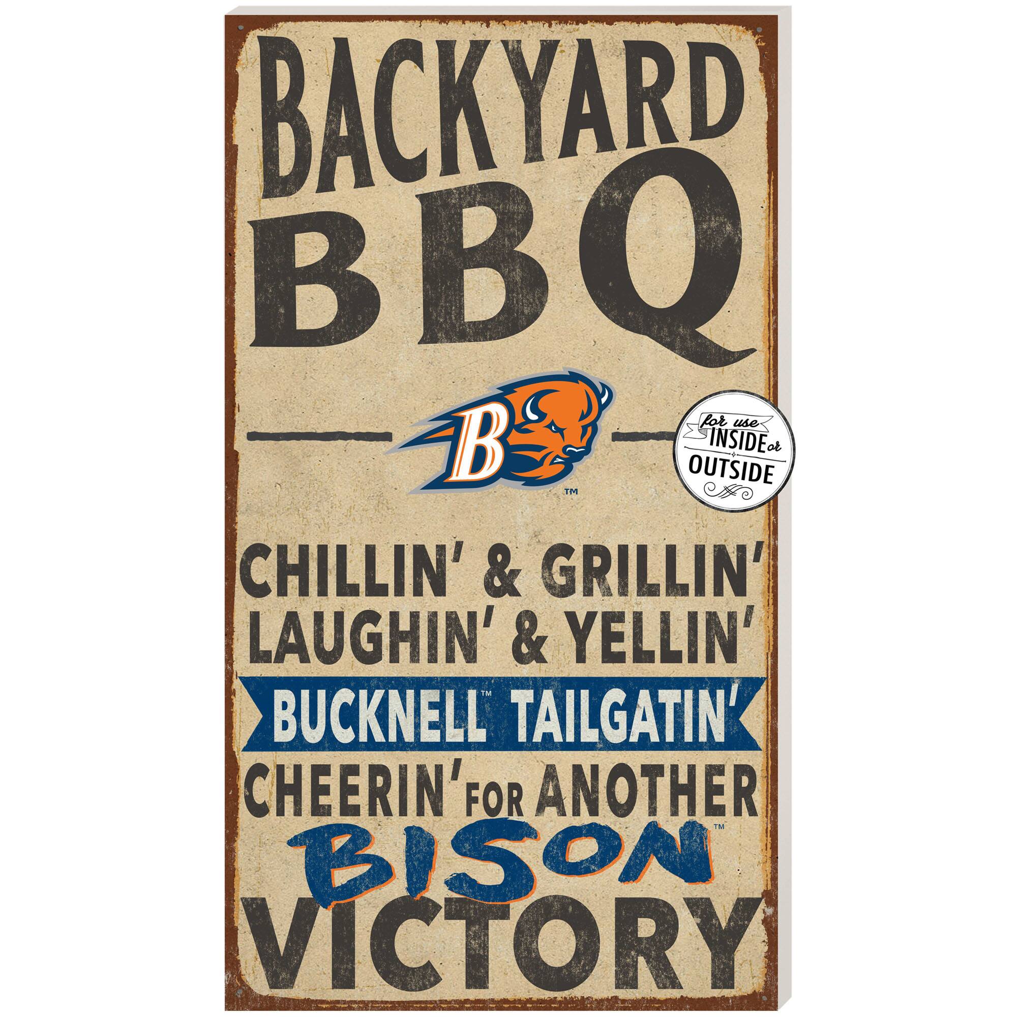 Brown Bucknell Bison 11'' x 20'' Indoor/Outdoor BBQ Sign