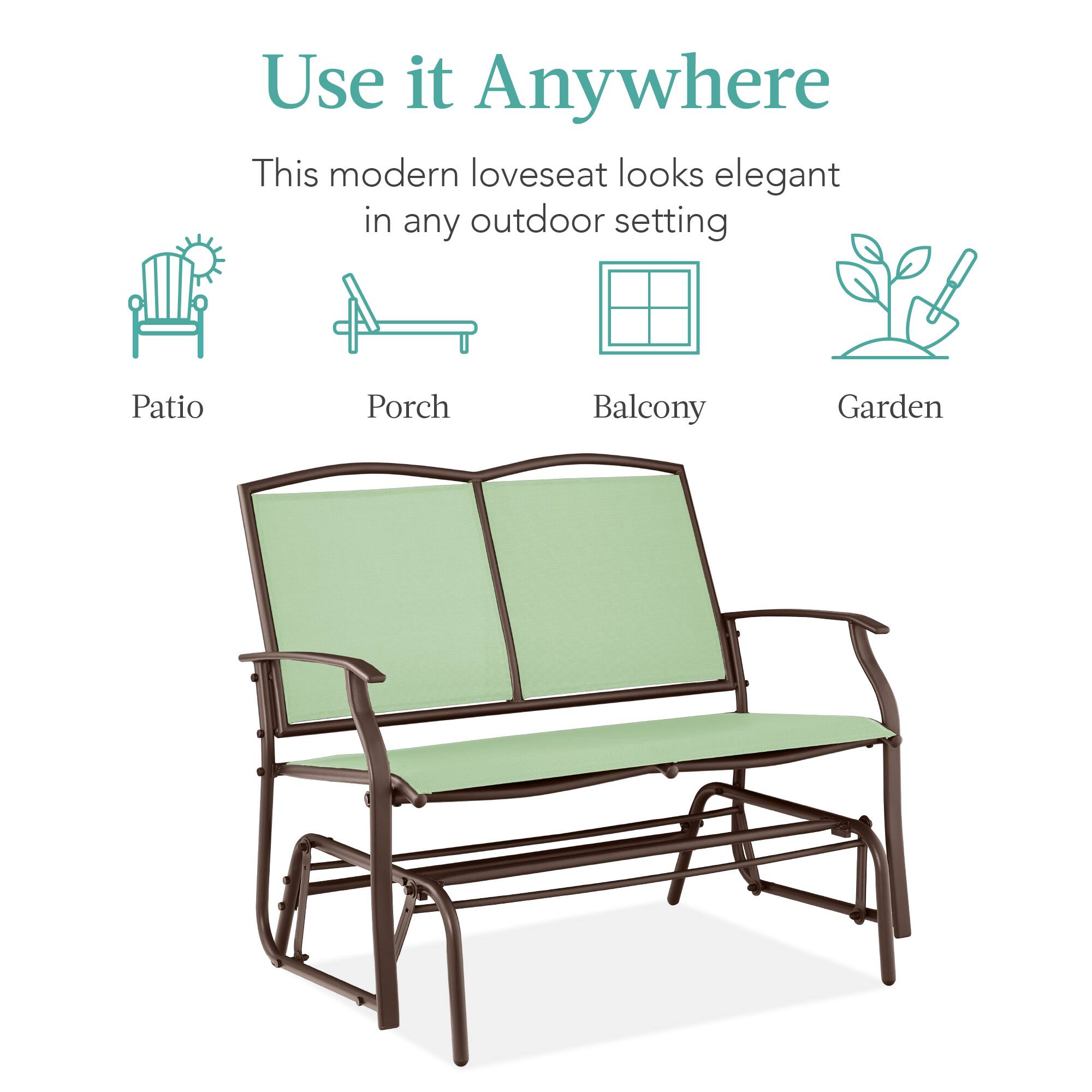 Use it Anywhere

This modern loveseat looks elegant in any outdoor setting

Patio  
Porch  
Balcony  
Garden