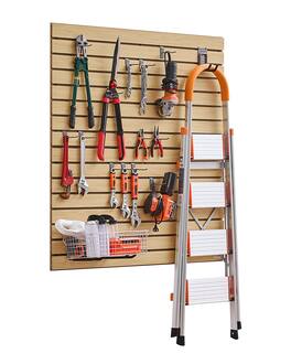 VEVOR - Slat Wall Paneling, 4 x 4ft, MDF Garage Slatwall with Modular Design, Natural Slat Wall Easy-to-Install - Wood color