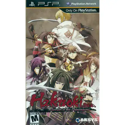 PSP PlayStation.Network Only On PlayStation. Hakuoki 01D Warriors of the Shinsengumi MATURE 17+ M GAKSYS GAMES CONTENT RATED BY THE ESRB - M (Mature 17+)