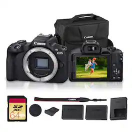 Canon - EOS R50 Mirrorless Camera Dual Pixel AF II Video Bundle