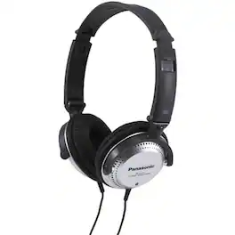 Panasonic - Stereo Headphones with XBS Port, Integrated Volume Controller and Lightweight Foldable Design - RP-HT227-K - Black