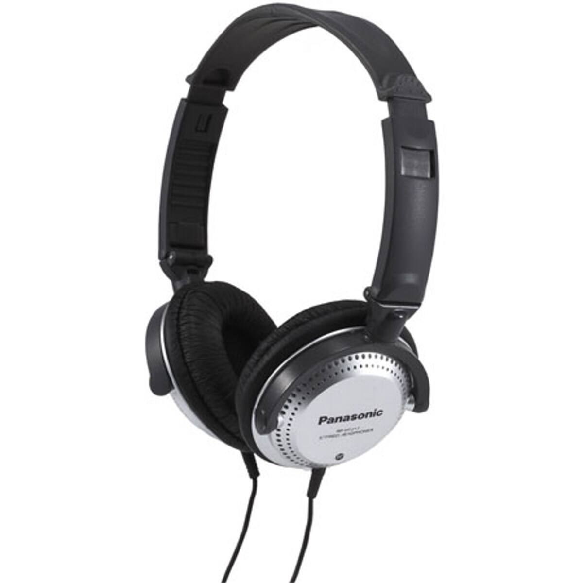 Front. Panasonic - Panasonic Stereo Headphones with XBS Port, Integrated Volume Controller and Lightweight Foldable Design - RP-HT227-K - - BLACK.