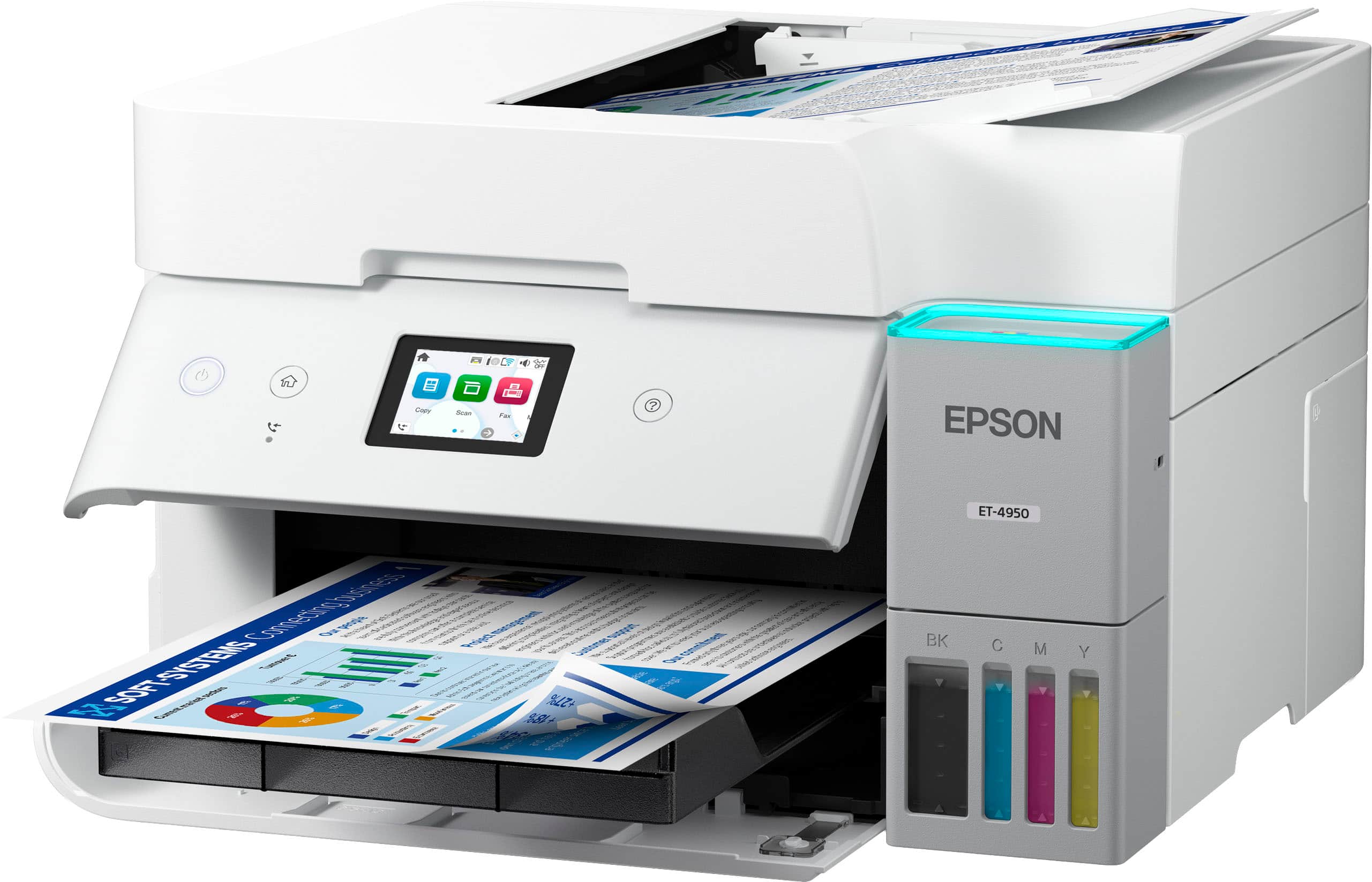 Laee Suan Fax EPSON ET-4950 GOsiIes Conpestre Sve SISTENS Jae SOFT - g +27% BK C M Y