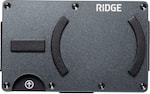 Front. The Ridge Wallet - Gunmetal MagSafe Wallet Cash Strap - Silver.