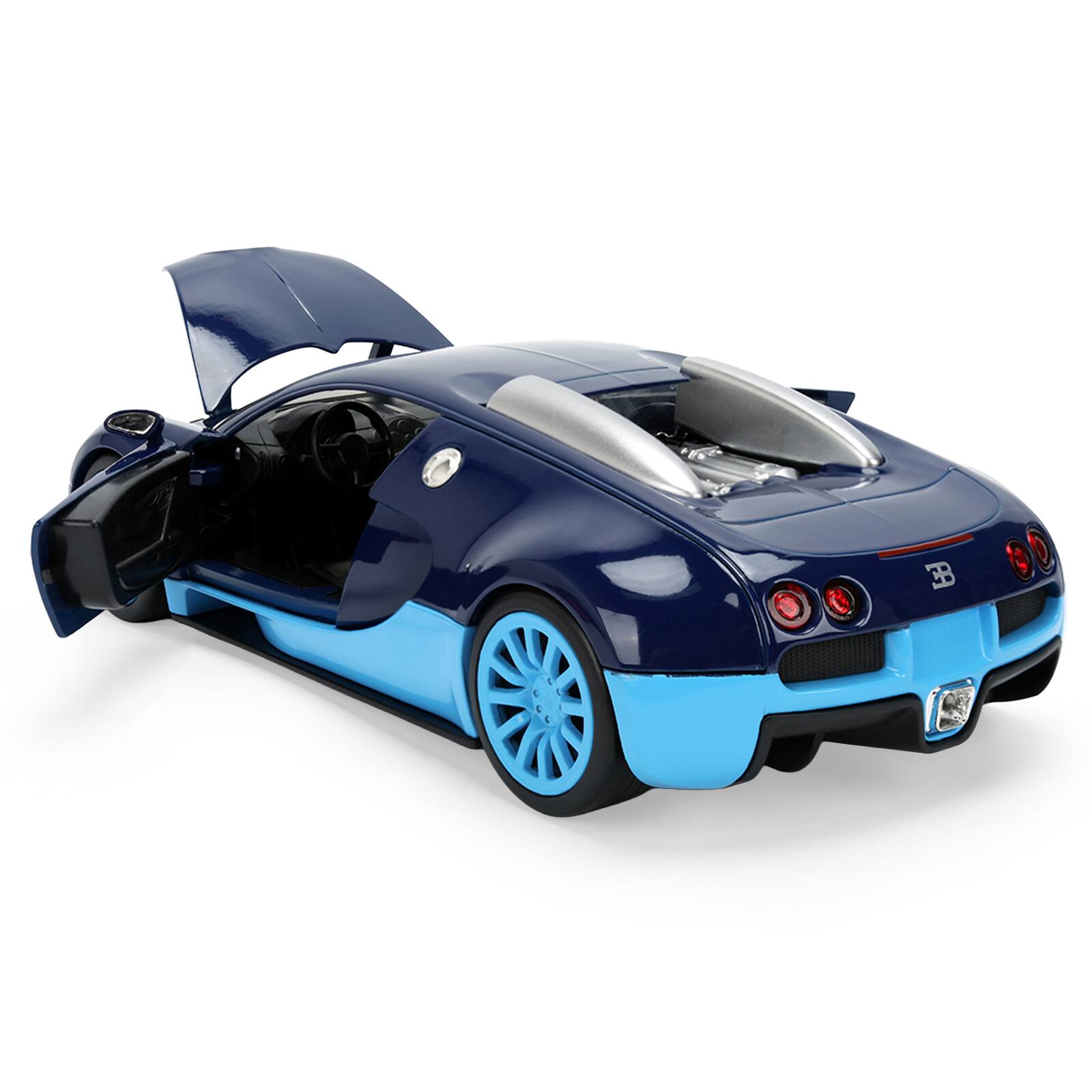 Alt View 3. Jada - 2011 Bugatti Veyron Dark Blue with Light Blue Accents "Hyper-Spec" Series 1/24 Diecast Model Car by Jada.