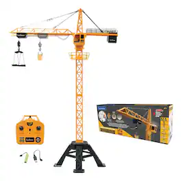 Lexibook - CROSSLANDER® PRO TOWER CRANE Remote-Controlled Crane with Light and Sound Effects