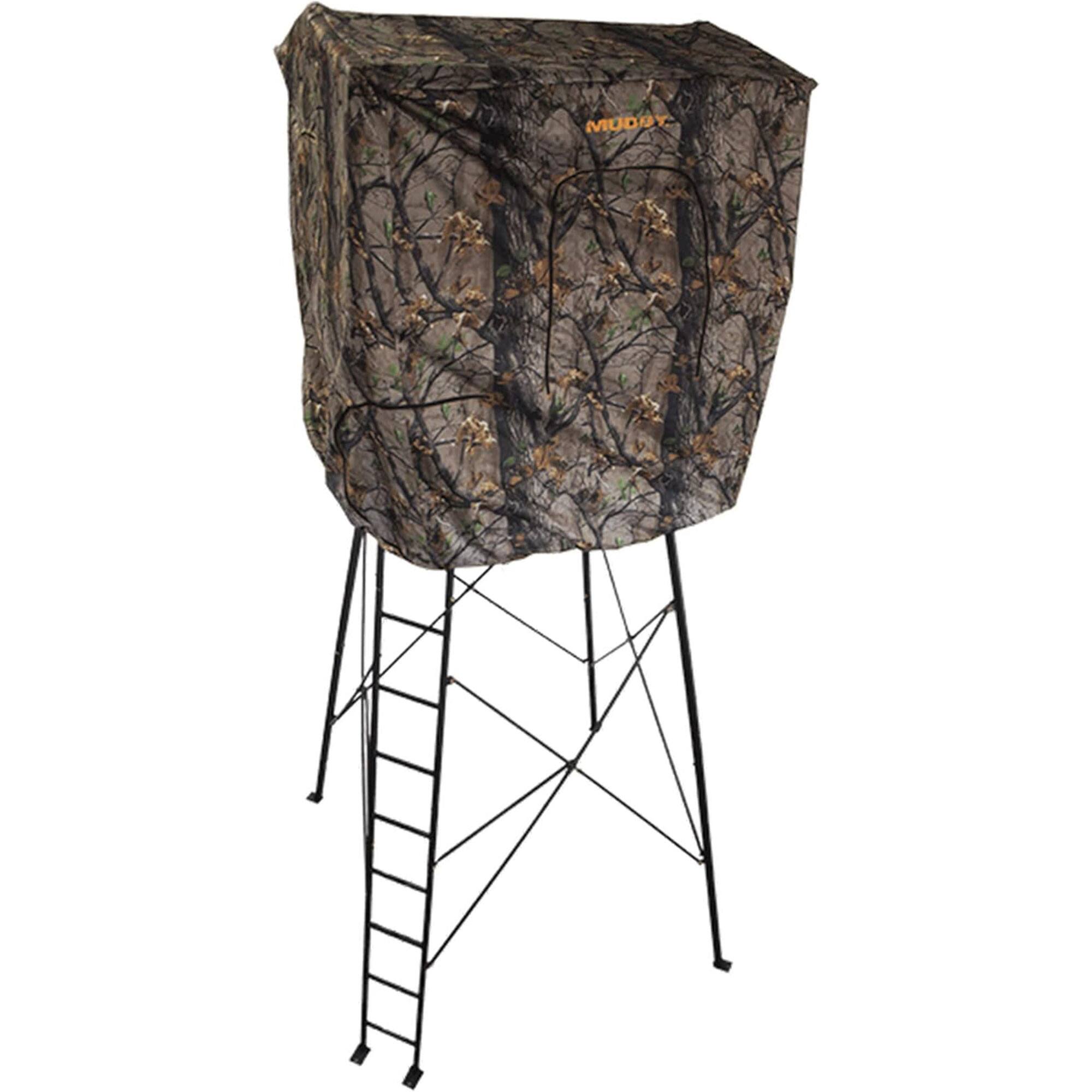 Alt View 6. Muddy - Muddy Steel 7' Tall Quad Pod Hunting Blind Cover, Camouflage, Stand Not Included - Camouflage.