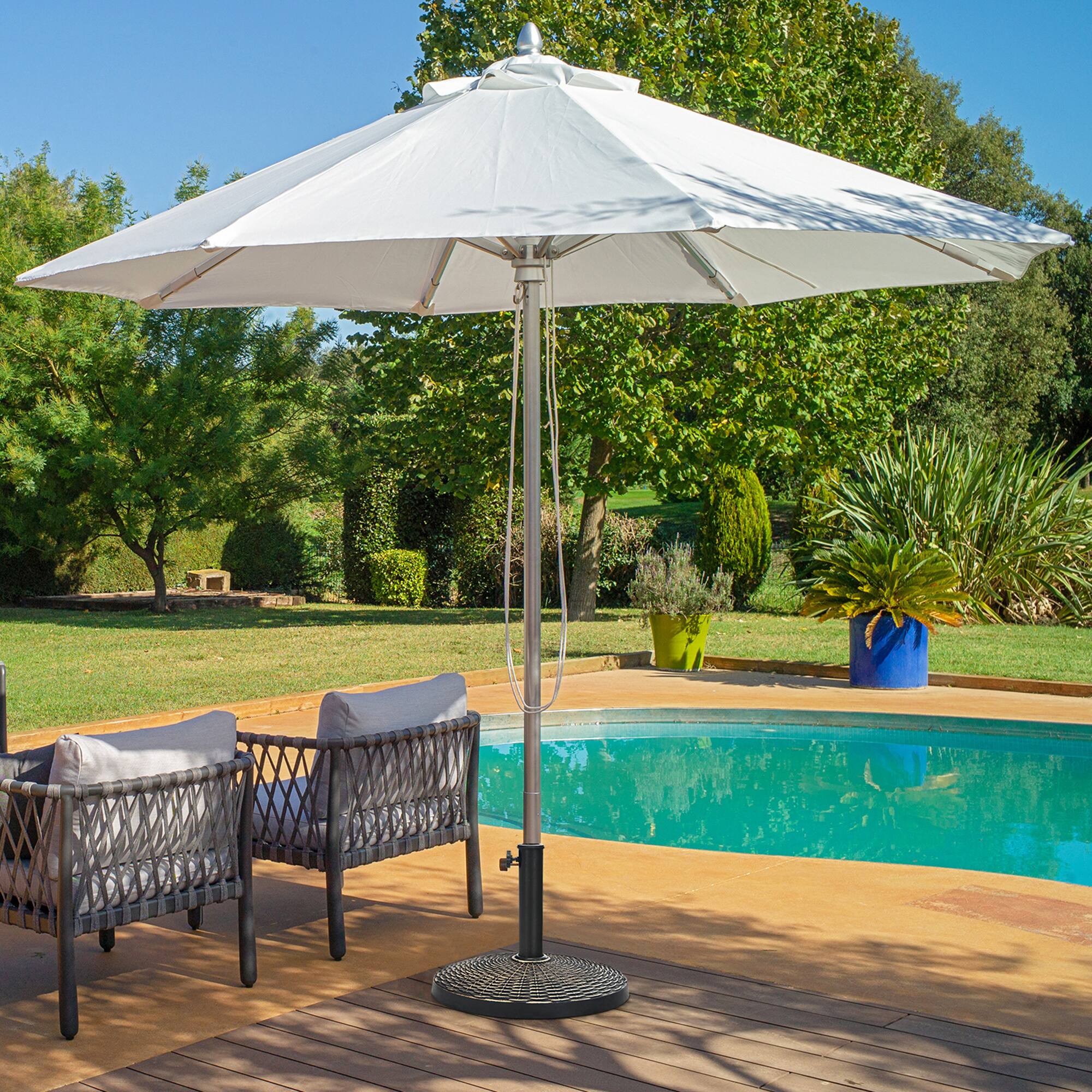Alt View 2. Gymax - Gymax 22 lbs Round Resin Patio Umbrella Base Stand Holder w/ Adjustable Knob - Bronze.